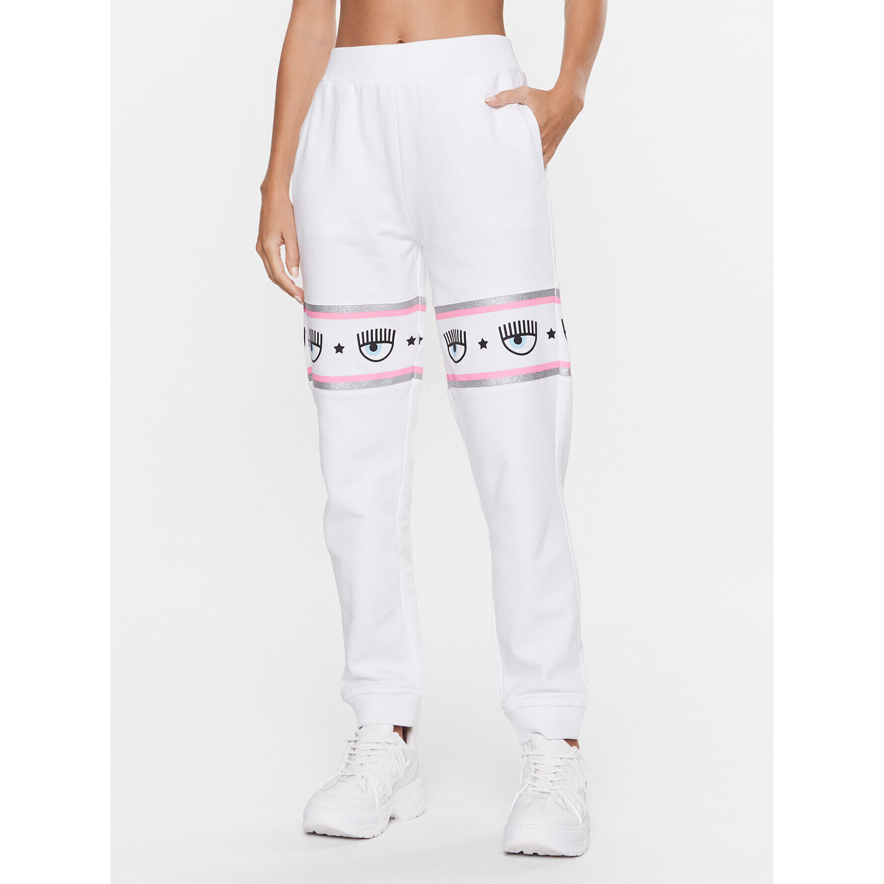 Chiara Ferragni Долнище анцуг 74CBAF01 Бял Regular Fit - Pepit.bg