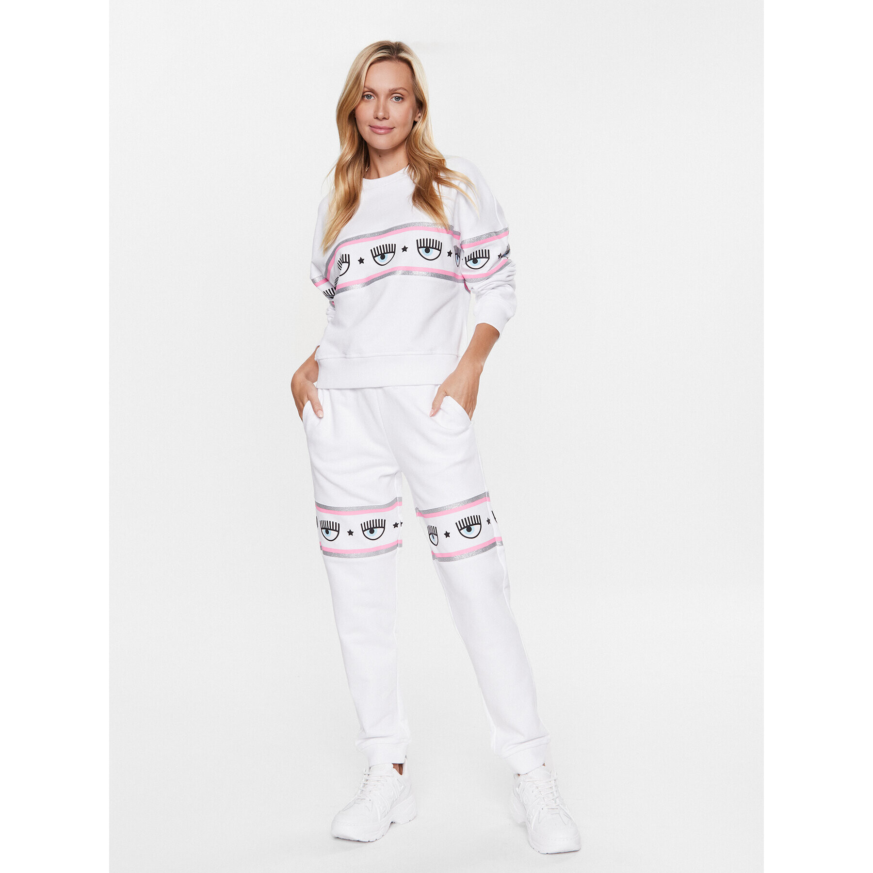 Chiara Ferragni Долнище анцуг 74CBAF01 Бял Regular Fit - Pepit.bg