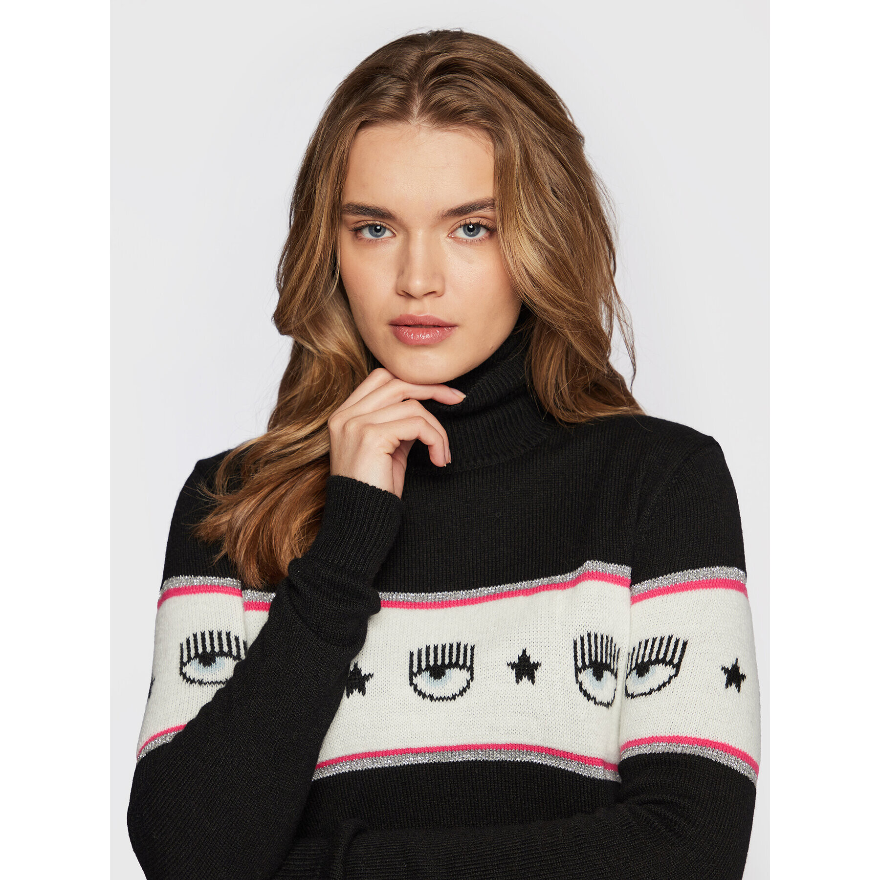 Chiara Ferragni Поло 73CBFM27 Черен Regular Fit - Pepit.bg
