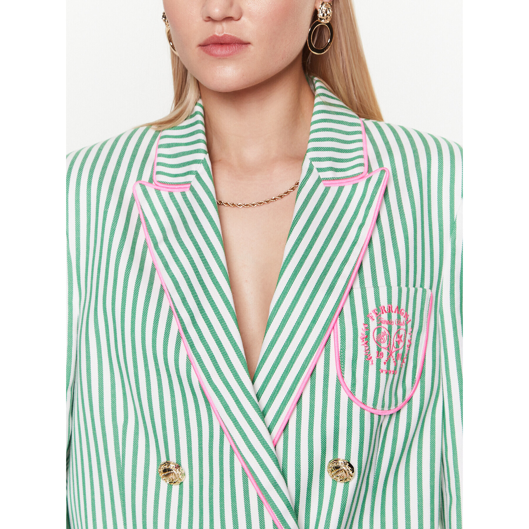 Chiara Ferragni Сако 74CBQ710 Зелен Regular Fit - Pepit.bg