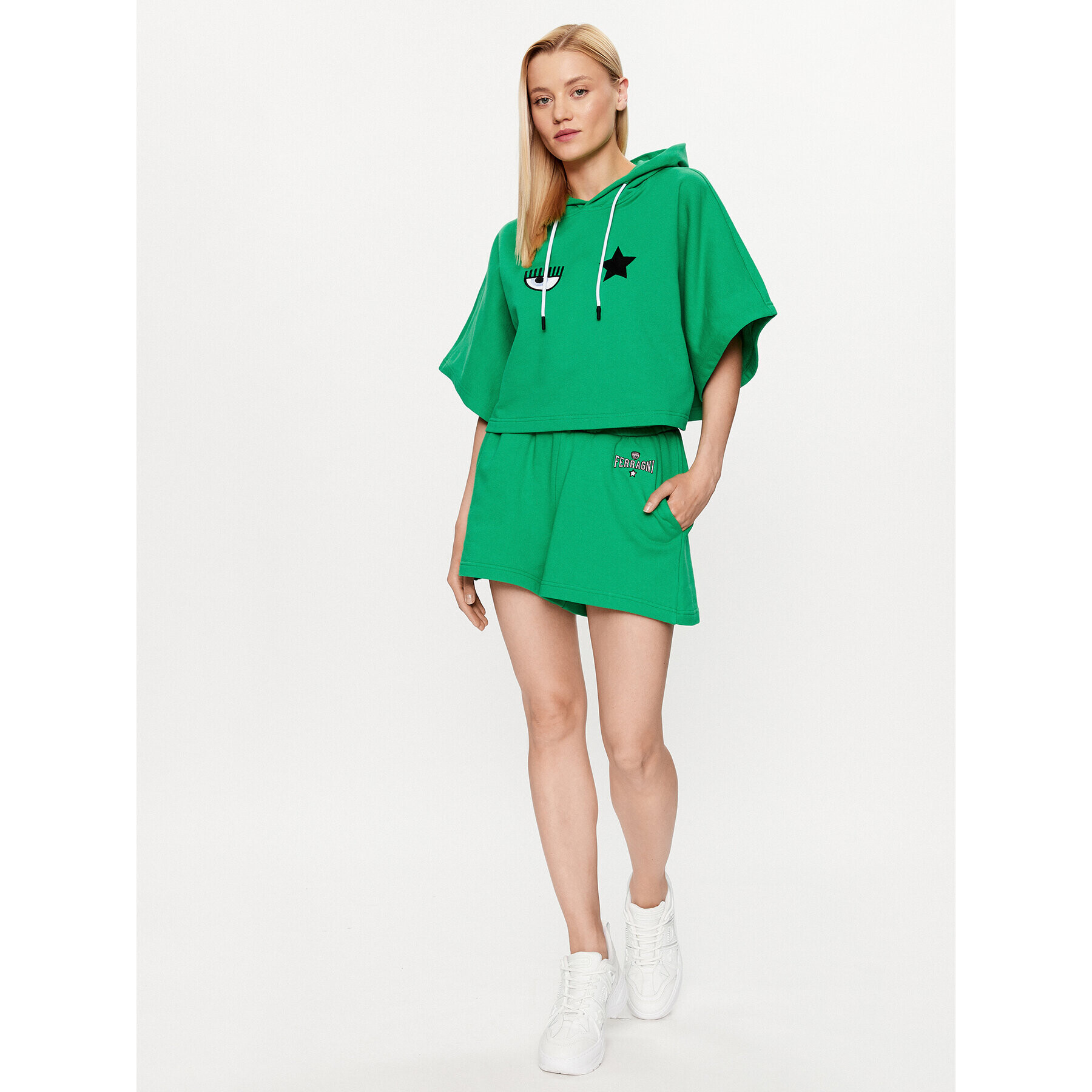 Chiara Ferragni Спортни шорти 74CBDT01 Зелен Regular Fit - Pepit.bg