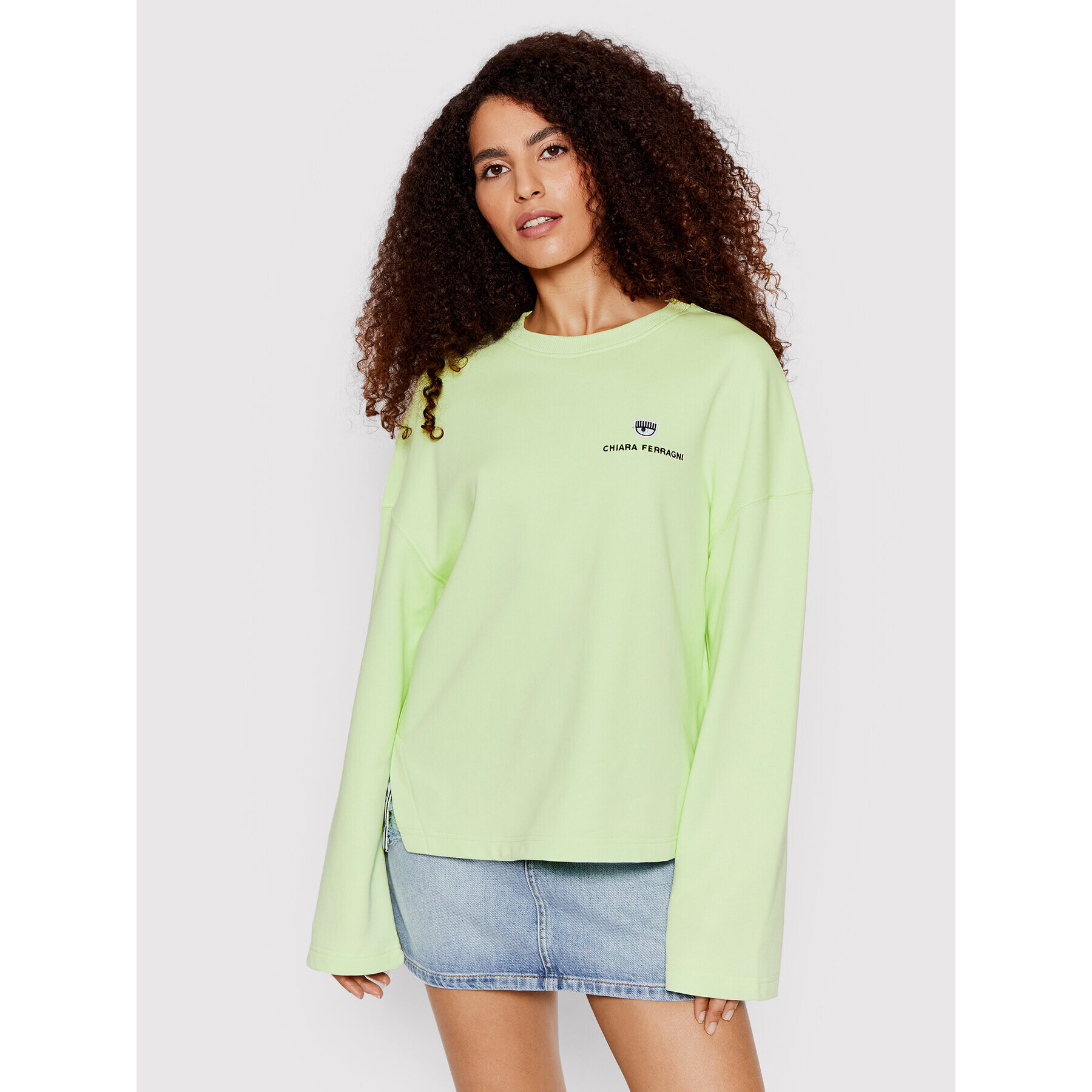 Chiara Ferragni Суитшърт 72CBIT06 Зелен Relaxed Fit - Pepit.bg