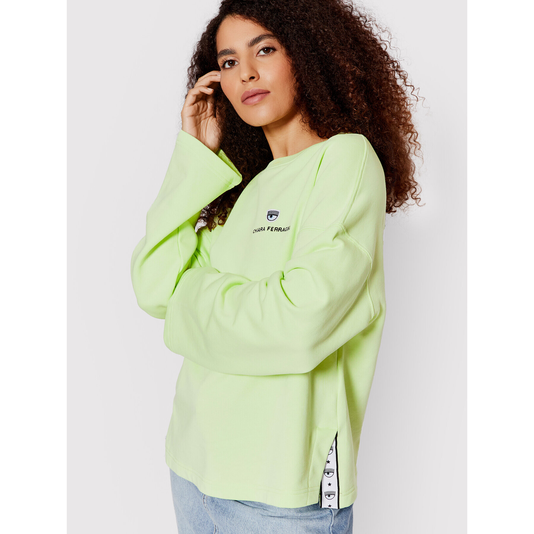 Chiara Ferragni Суитшърт 72CBIT06 Зелен Relaxed Fit - Pepit.bg
