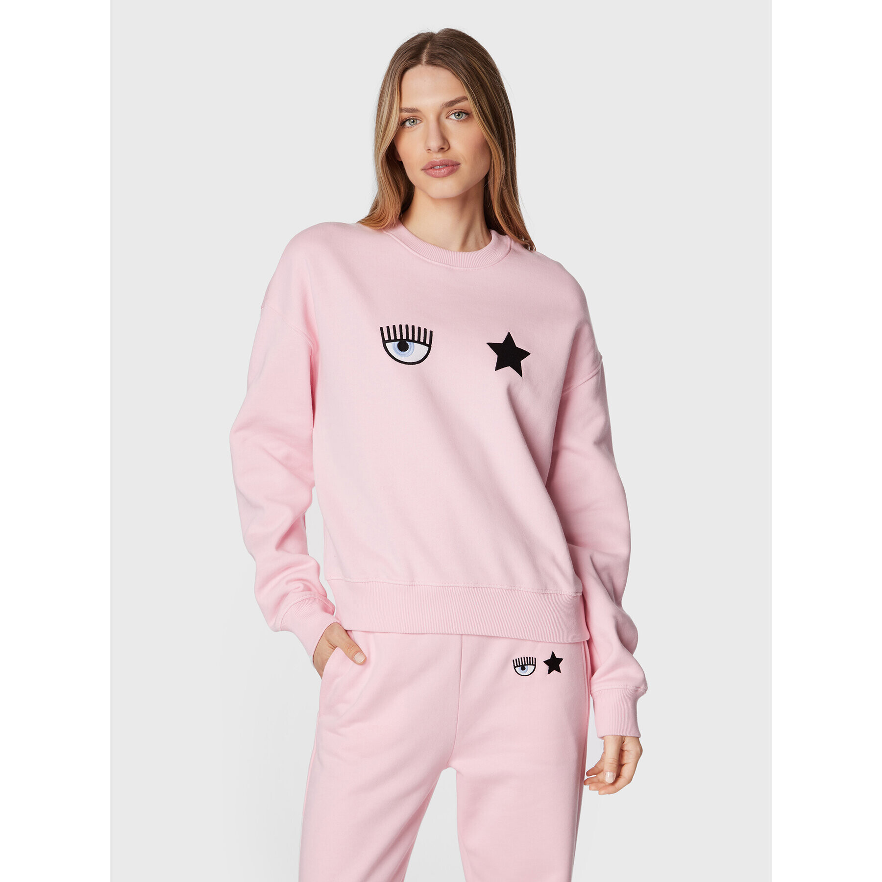Chiara Ferragni Суитшърт 73CBIT06 Розов Regular Fit - Pepit.bg