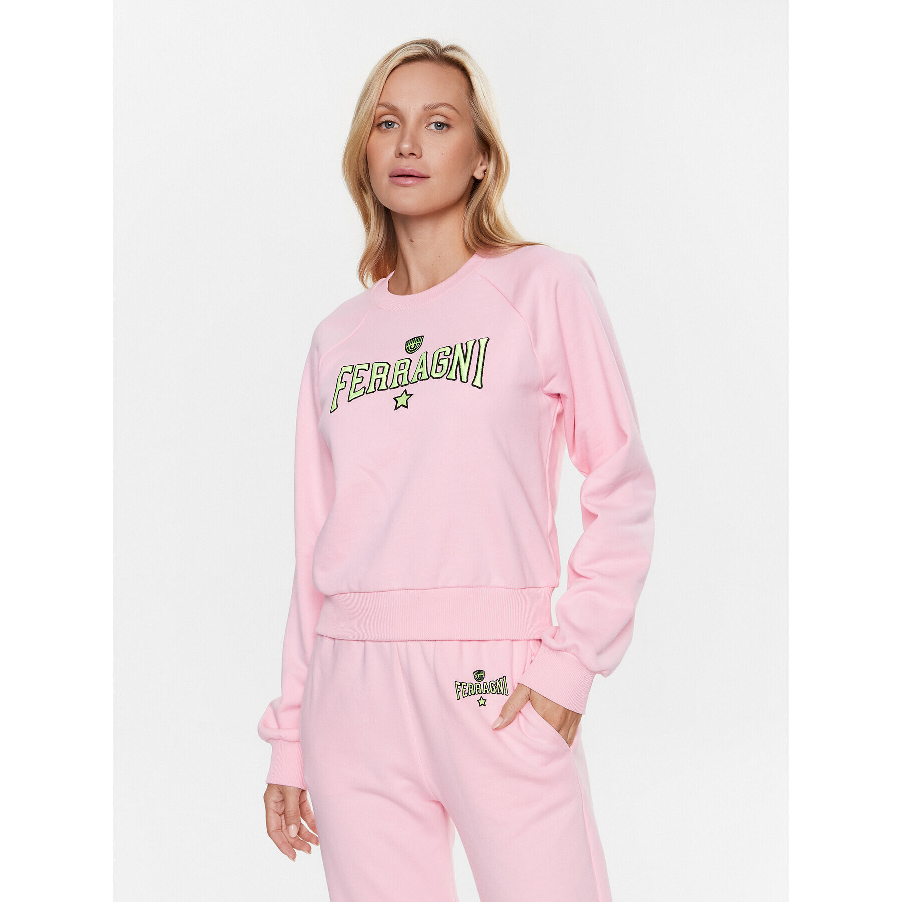 Chiara Ferragni Суитшърт 74CBIT01 Розов Regular Fit - Pepit.bg