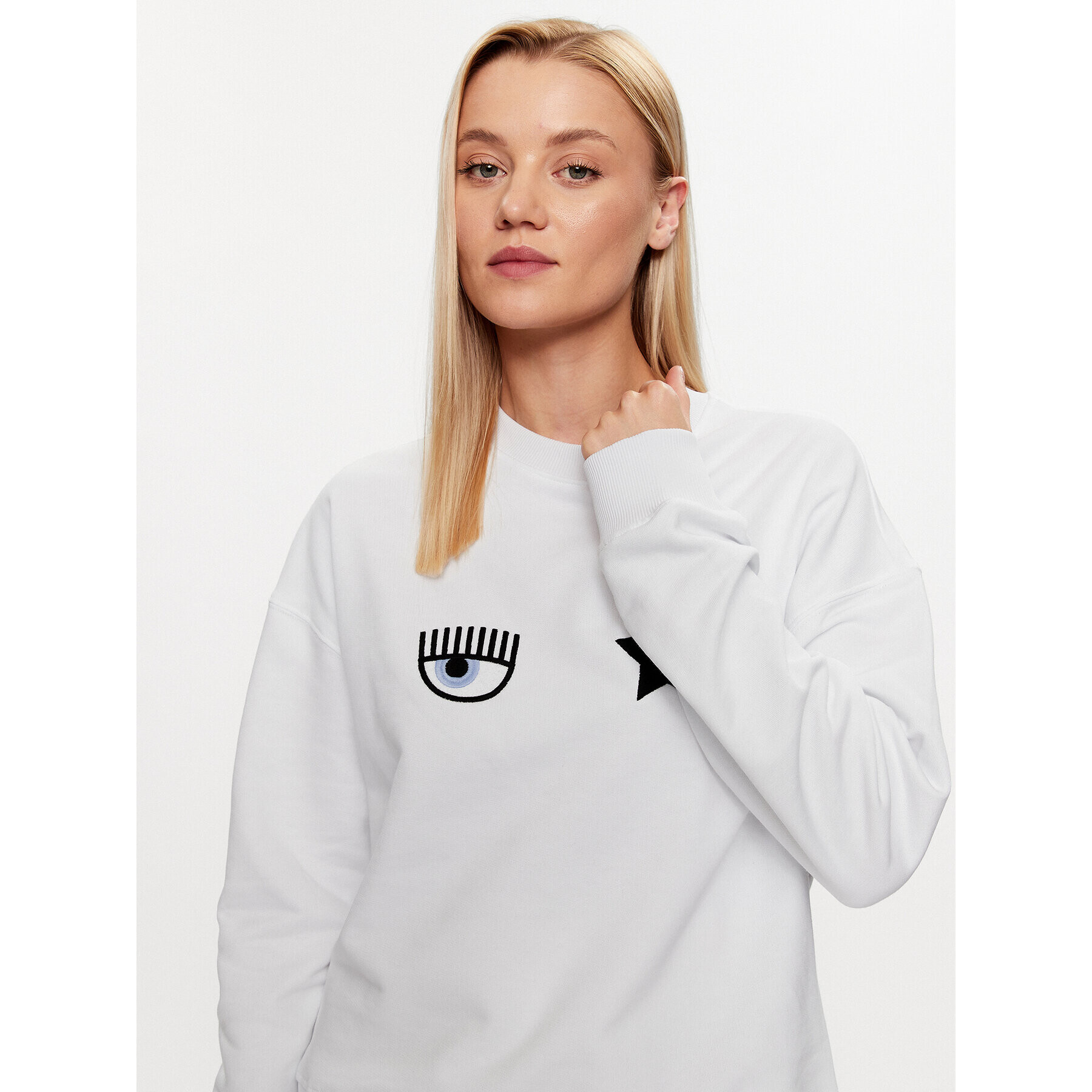 Chiara Ferragni Суитшърт 74CBIT11 Бял Regular Fit - Pepit.bg