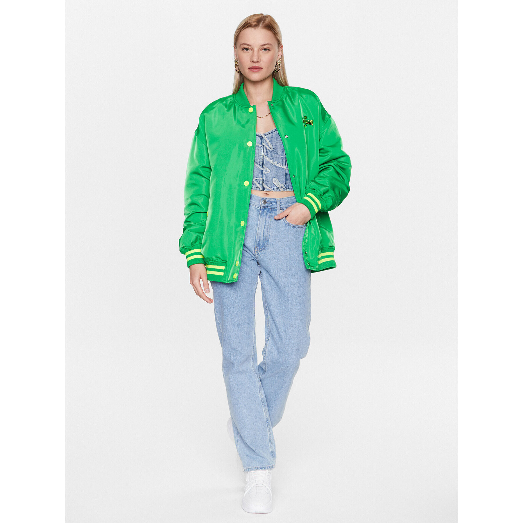 Chiara Ferragni Суитшърт 74CBSD01 Зелен Regular Fit - Pepit.bg