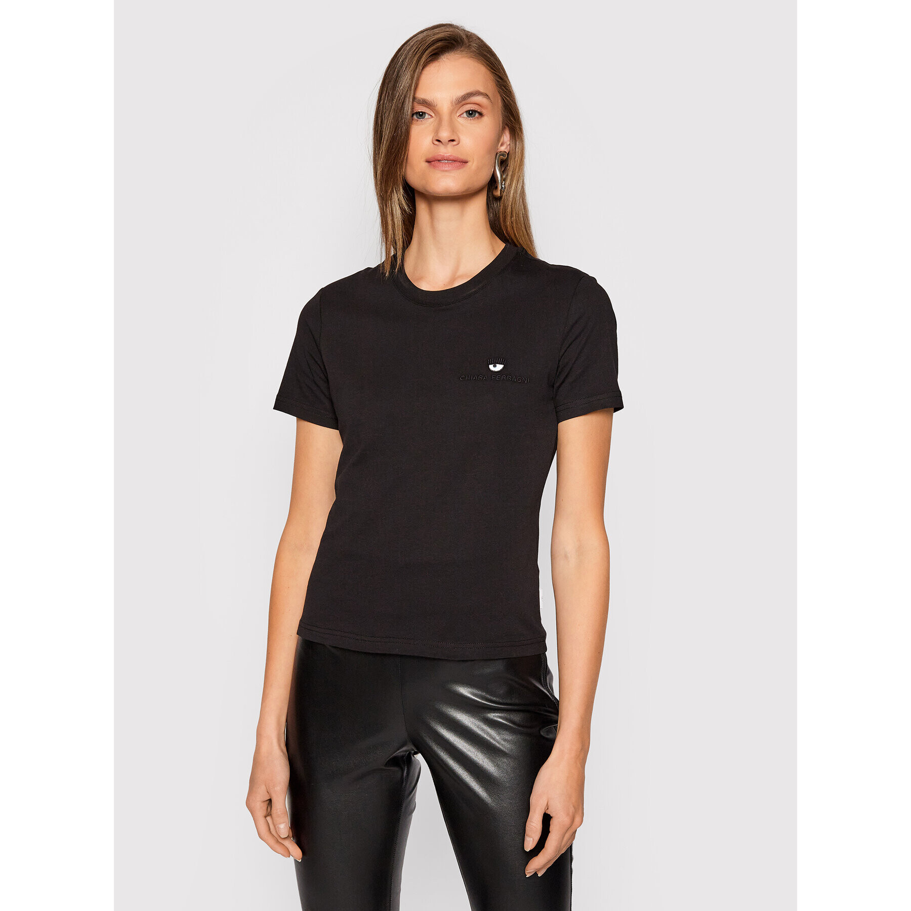 Chiara Ferragni Тишърт 71CBHT09 Черен Regular Fit - Pepit.bg