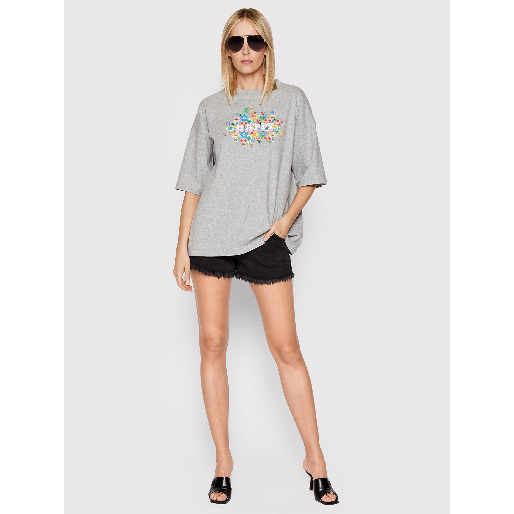 Chiara Ferragni Тишърт 72CBHF02 Сив Relaxed Fit - Pepit.bg