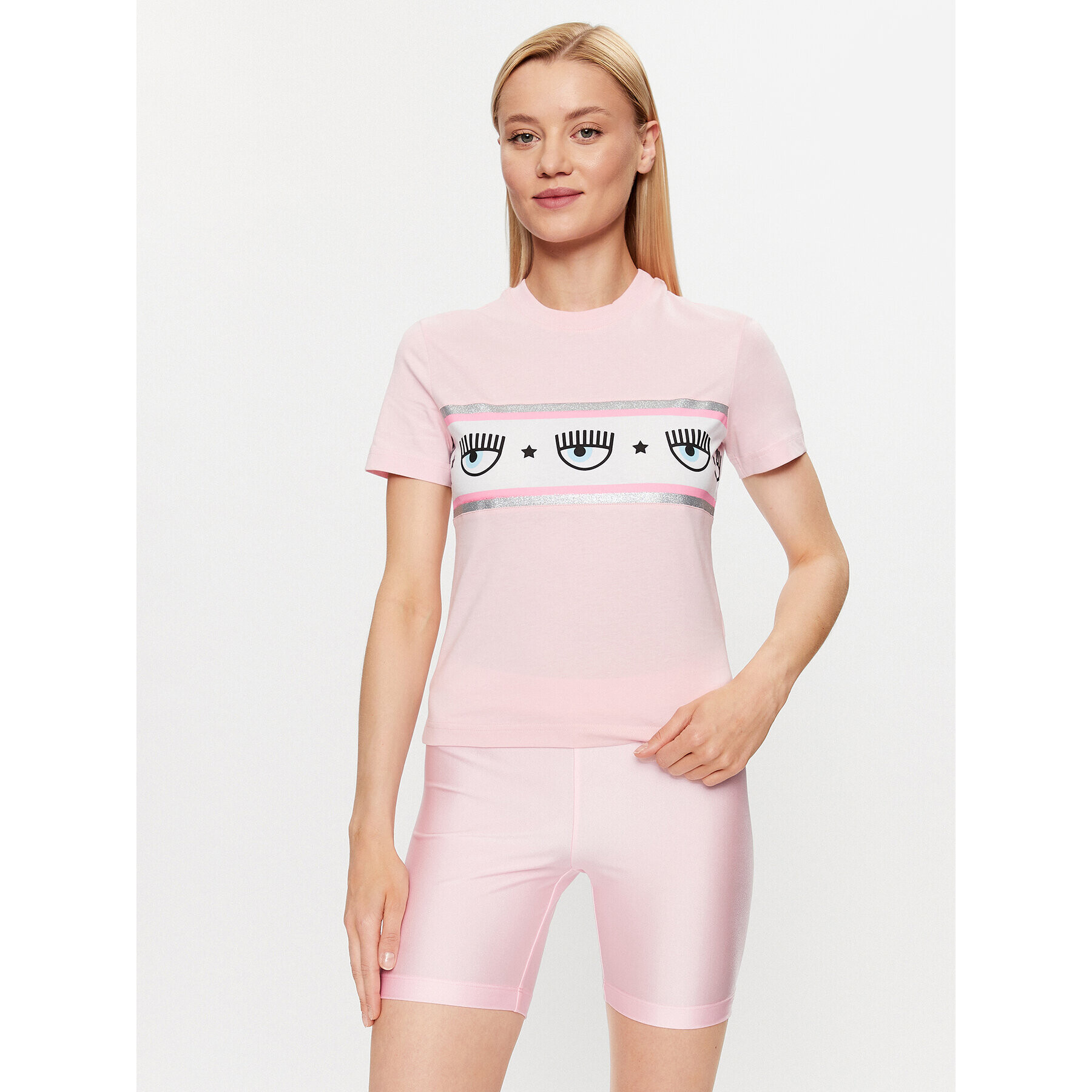 Chiara Ferragni Тишърт 74CBHF03 Розов Regular Fit - Pepit.bg