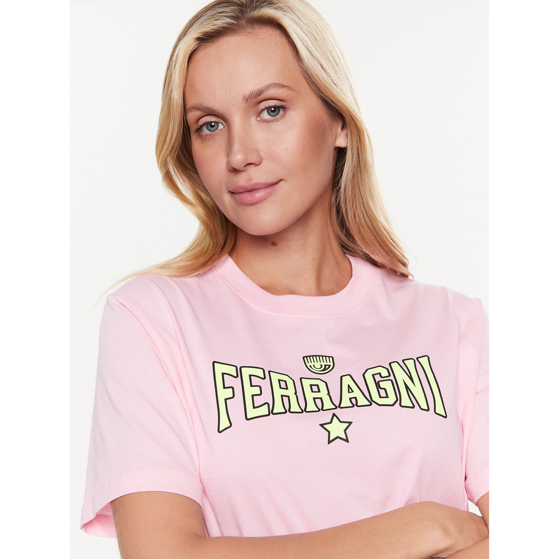 Chiara Ferragni Тишърт 74CBHT02 Розов Regular Fit - Pepit.bg