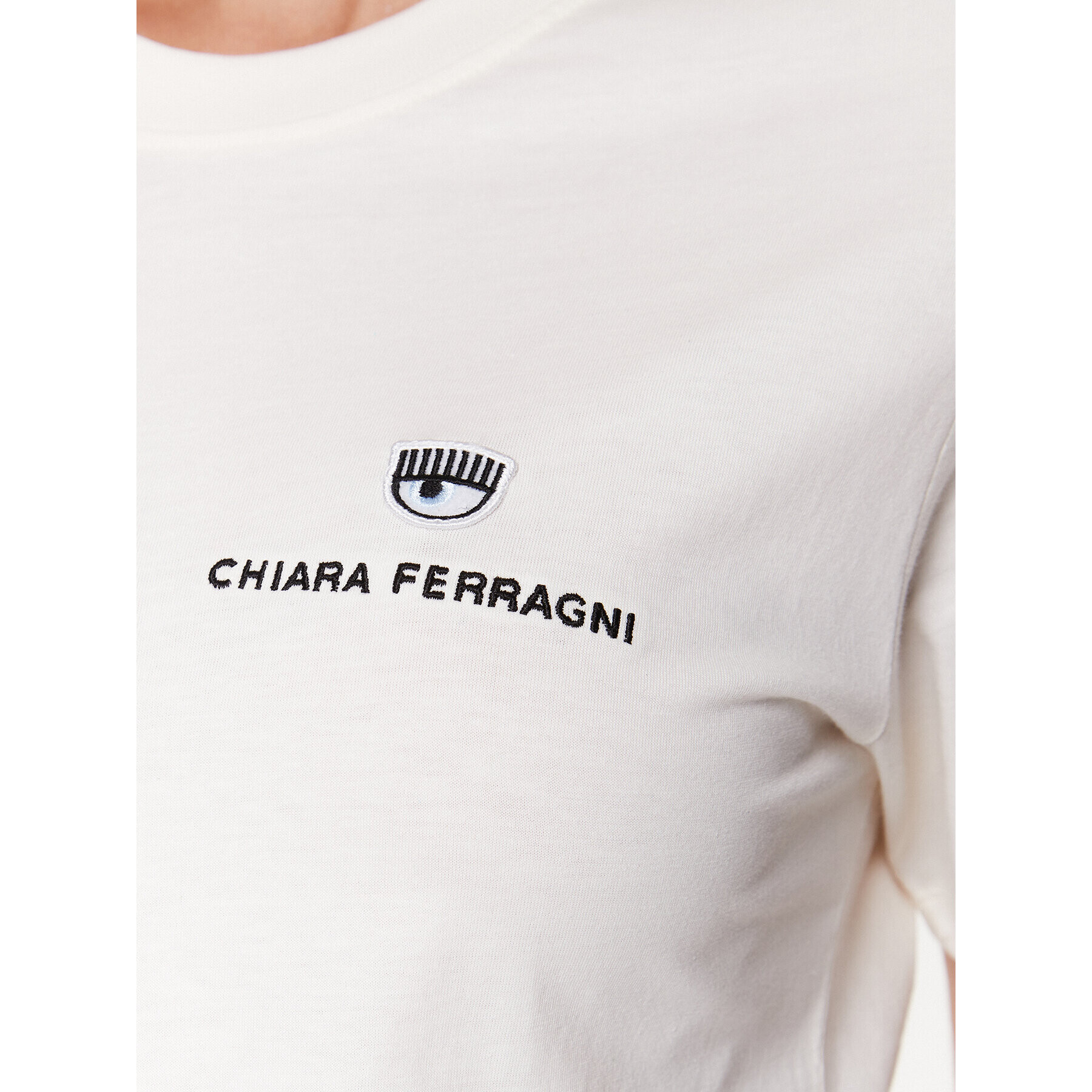 Chiara Ferragni Тишърт 74CBHT04 Екрю Regular Fit - Pepit.bg