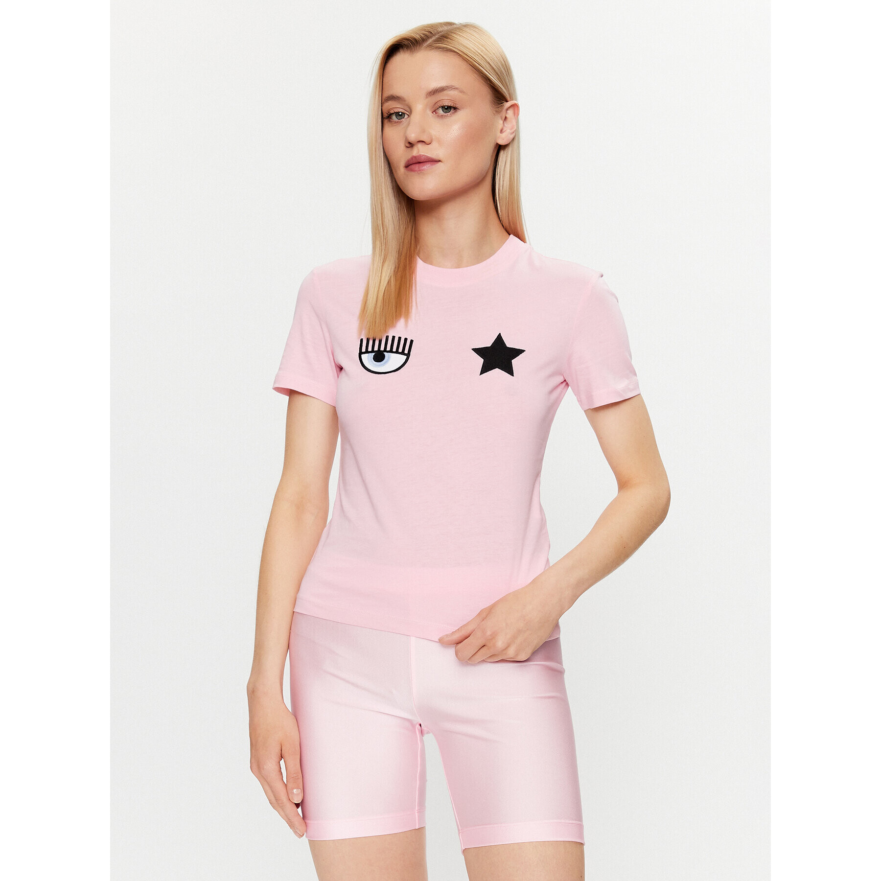 Chiara Ferragni Тишърт 74CBHT07 Розов Regular Fit - Pepit.bg