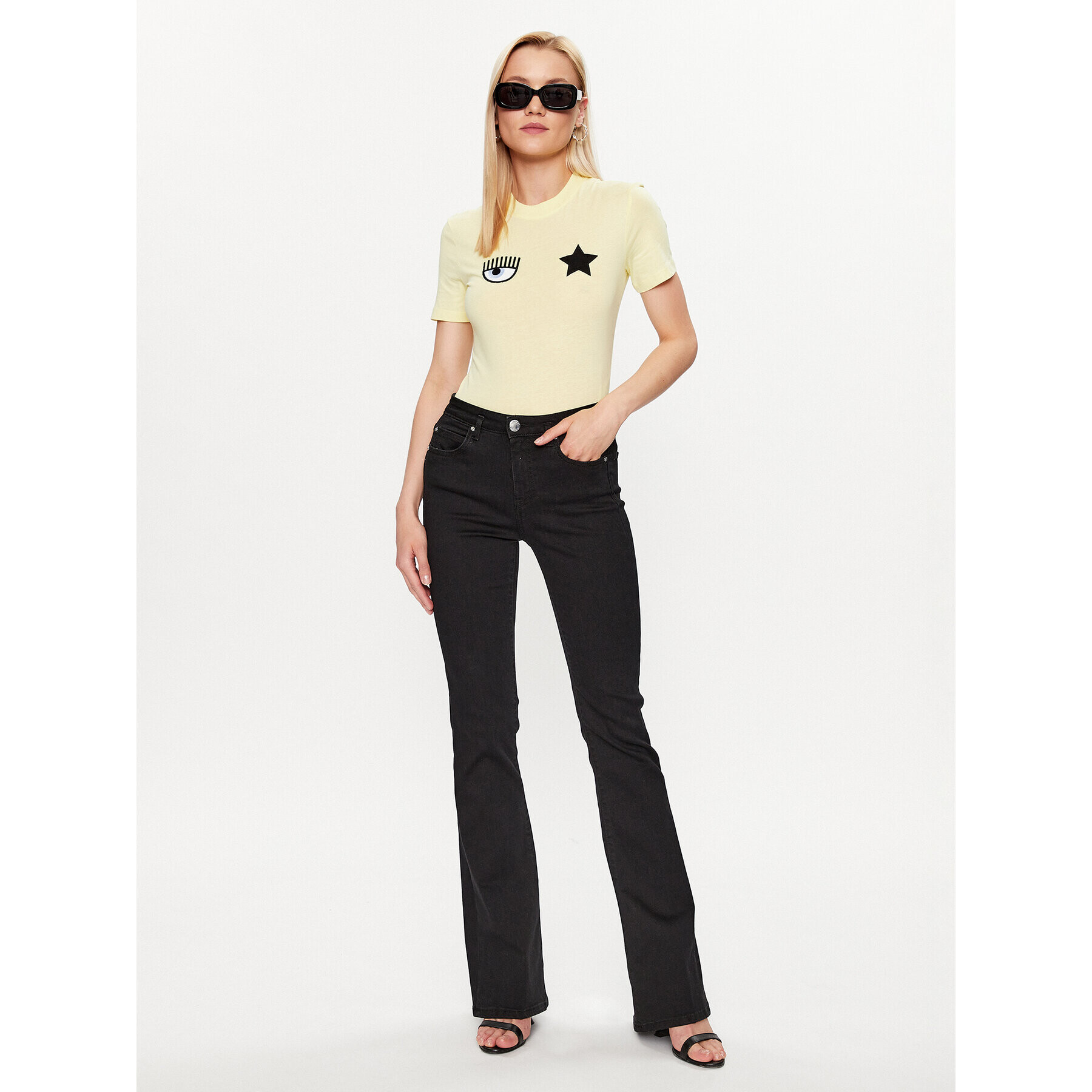 Chiara Ferragni Тишърт 74CBHT07 Жълт Regular Fit - Pepit.bg