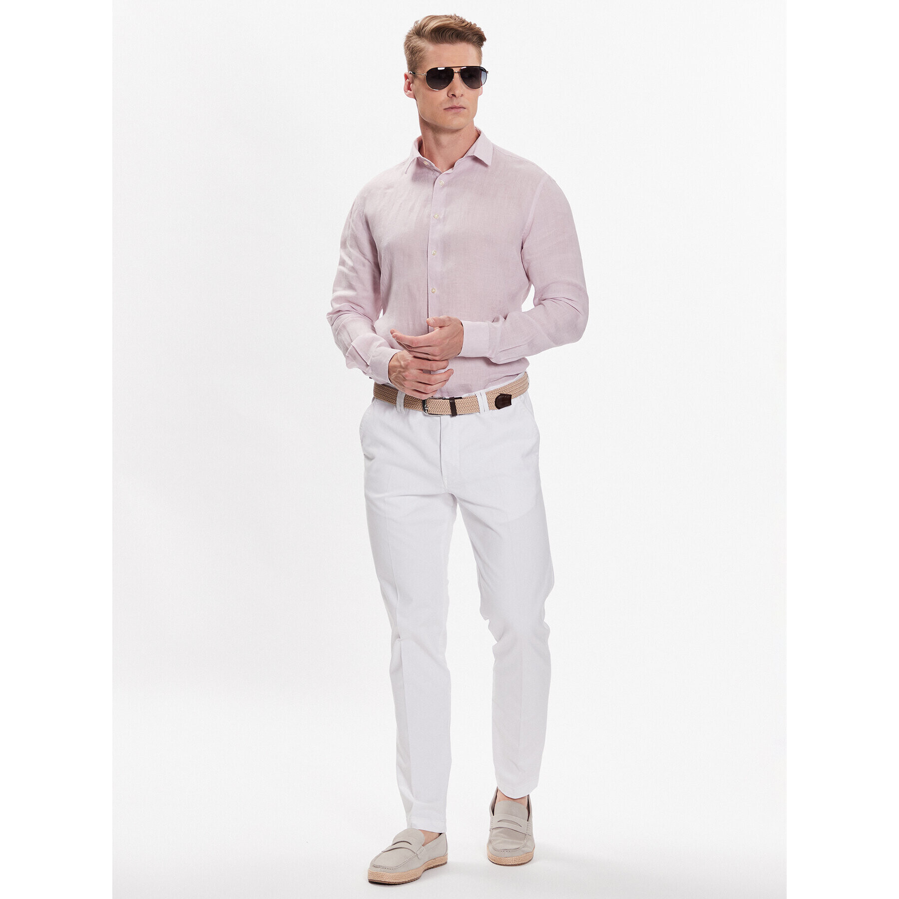 CINQUE Чино панталони Ciwood_2 2051 Бял Slim Fit - Pepit.bg