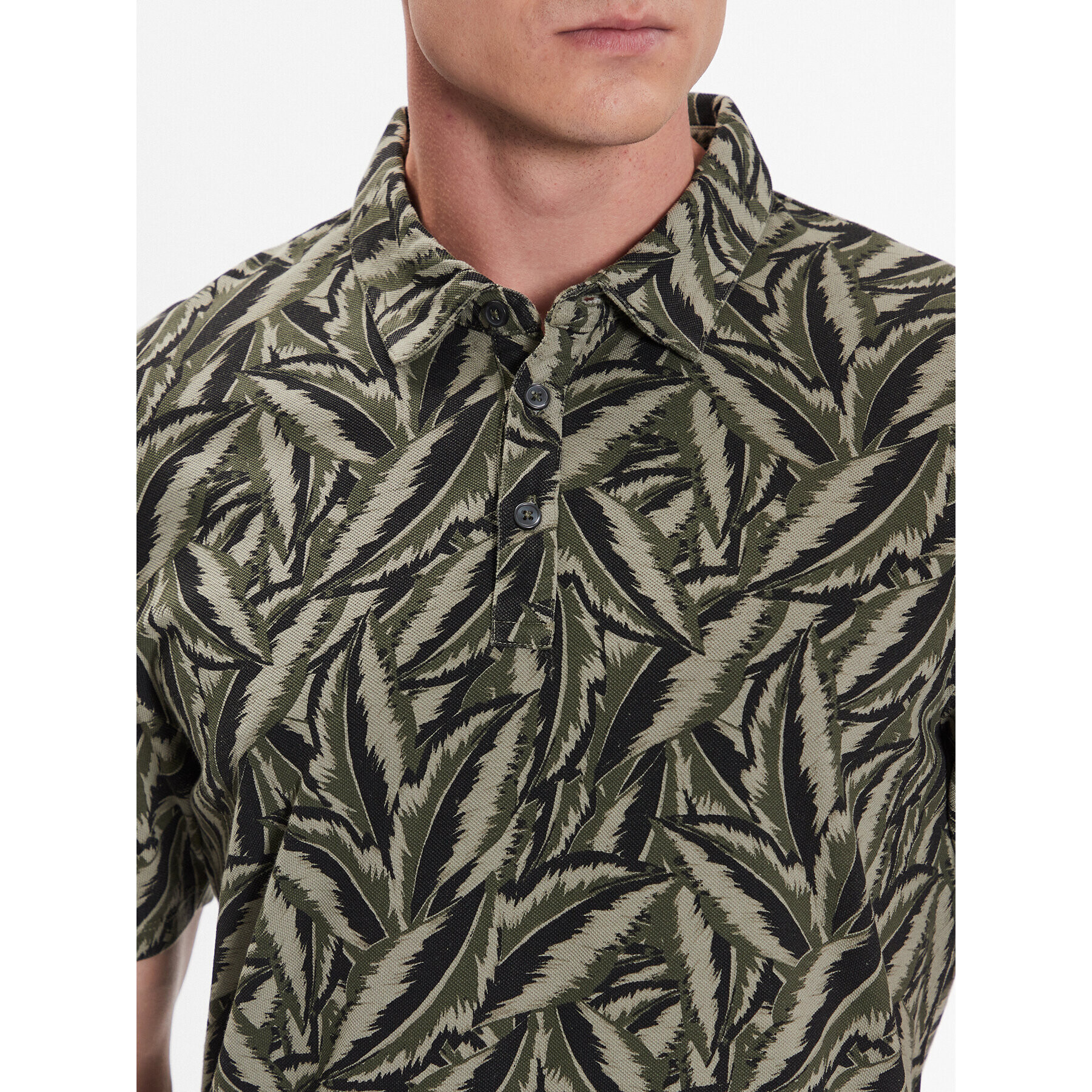 CINQUE Тениска с яка и копчета Cilivio 2933 Зелен Regular Fit - Pepit.bg