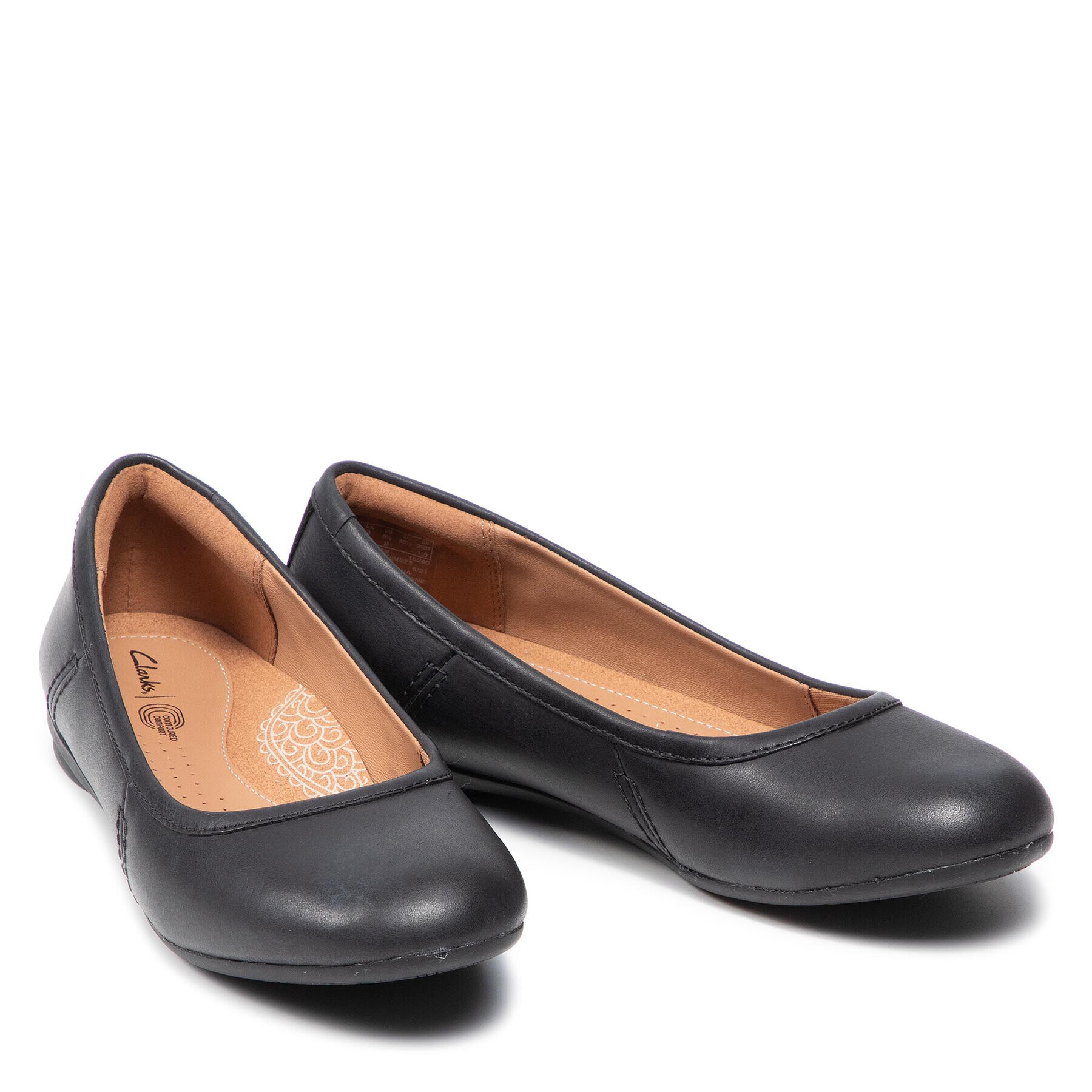 Clarks Балеринки Canebay Plain 261612824 Черен - Pepit.bg