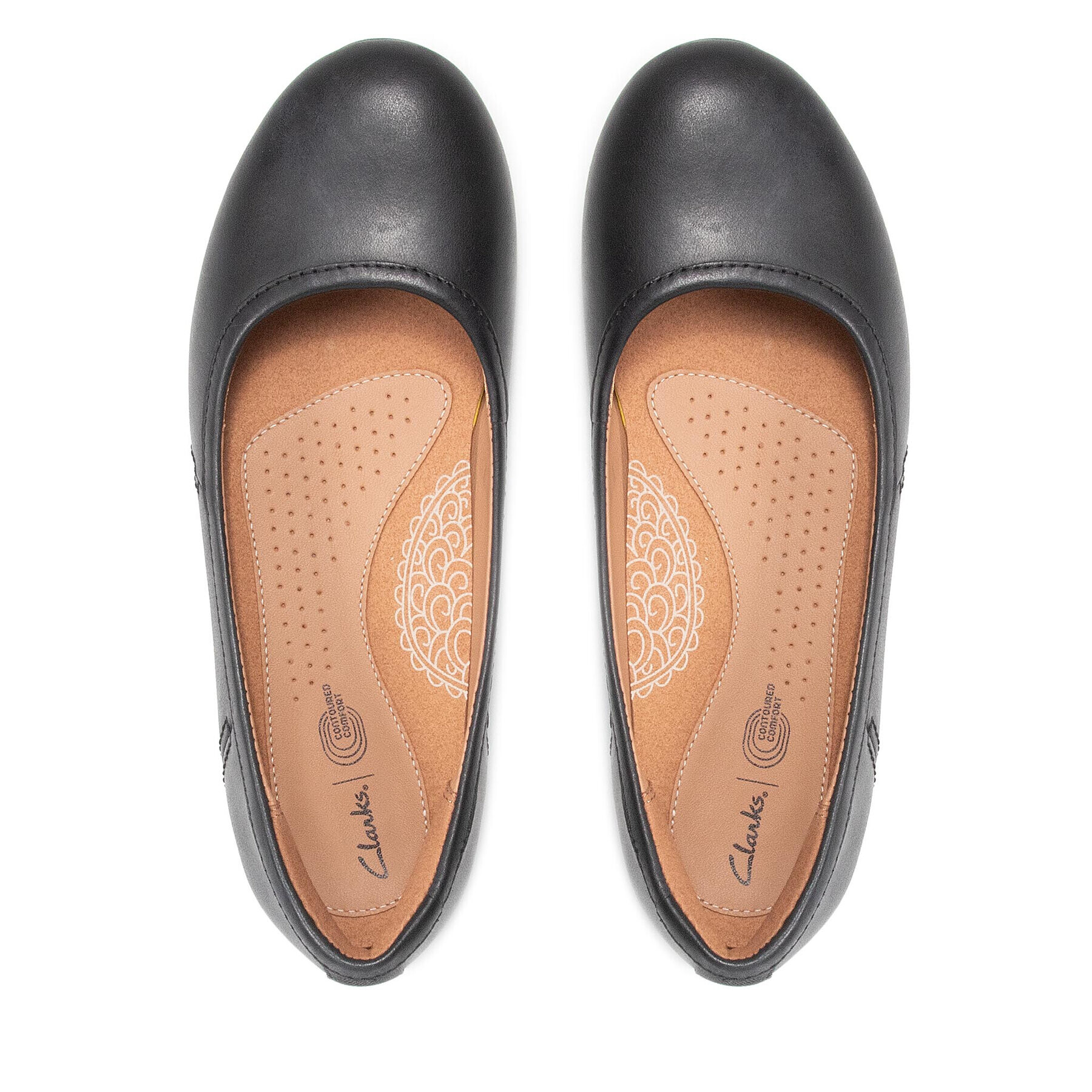 Clarks Балеринки Canebay Plain 261612824 Черен - Pepit.bg