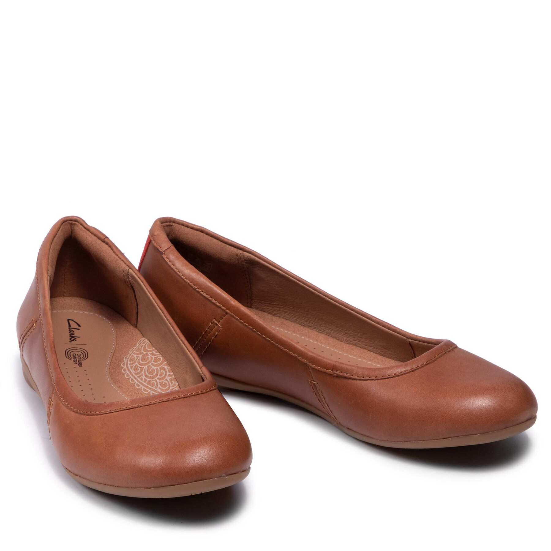 Clarks Балеринки Canebay Plain 261614744 Кафяв - Pepit.bg