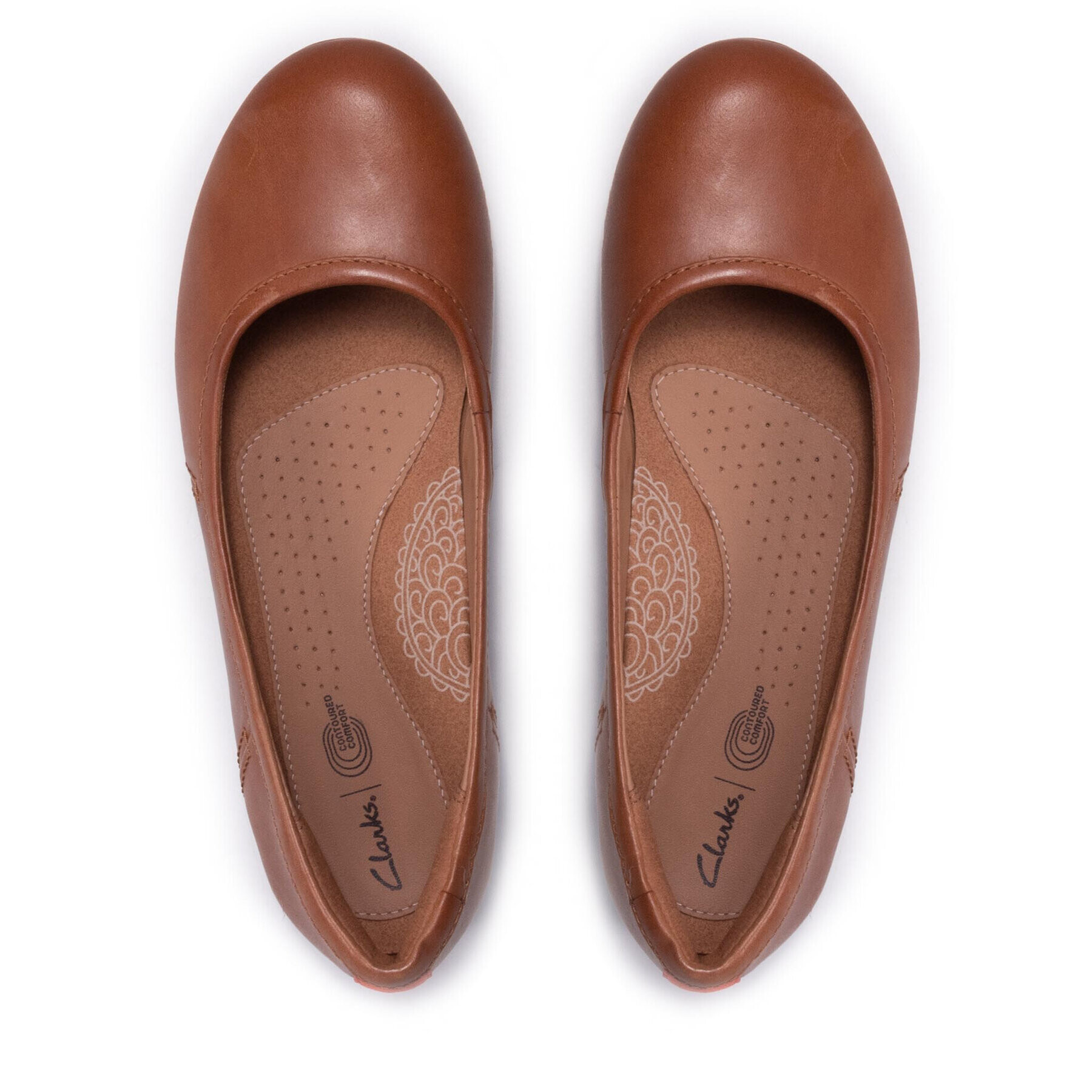 Clarks Балеринки Canebay Plain 261614744 Кафяв - Pepit.bg