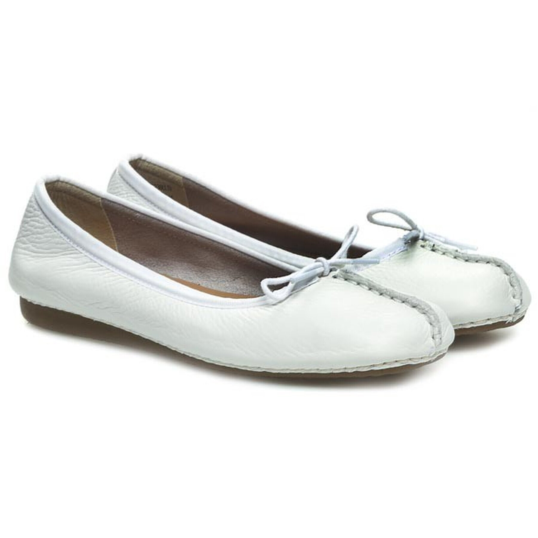 Clarks Балеринки Freckle Ice 203544554 Бял - Pepit.bg