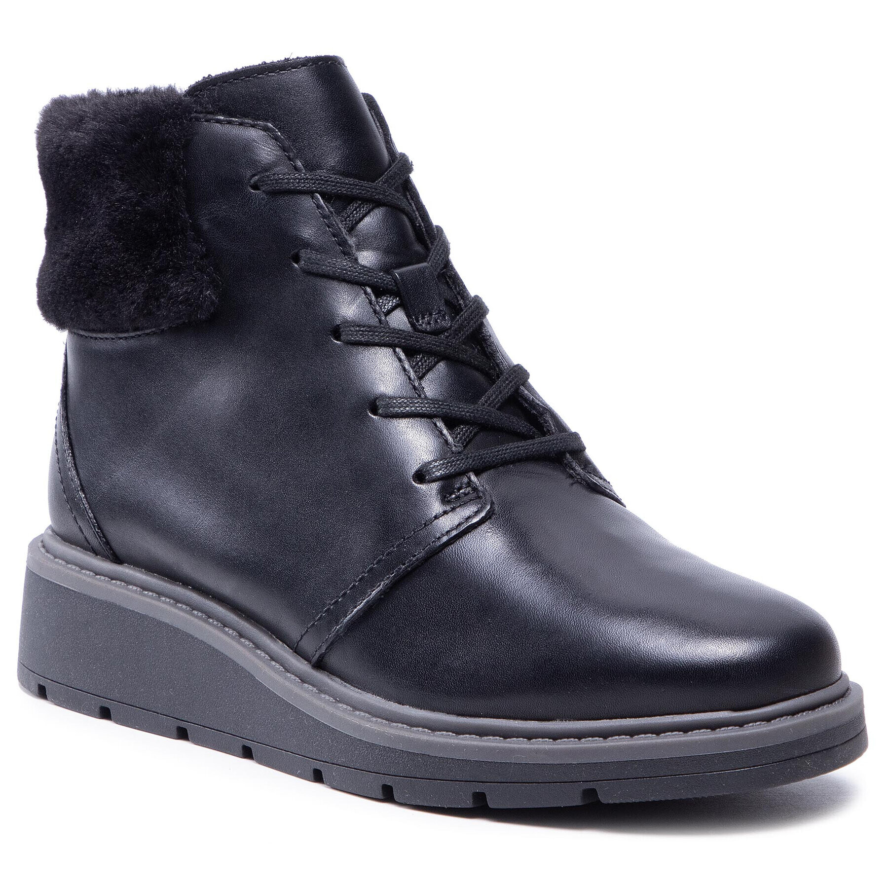 Clarks Боти Leighly Lace 261600704 Черен - Pepit.bg