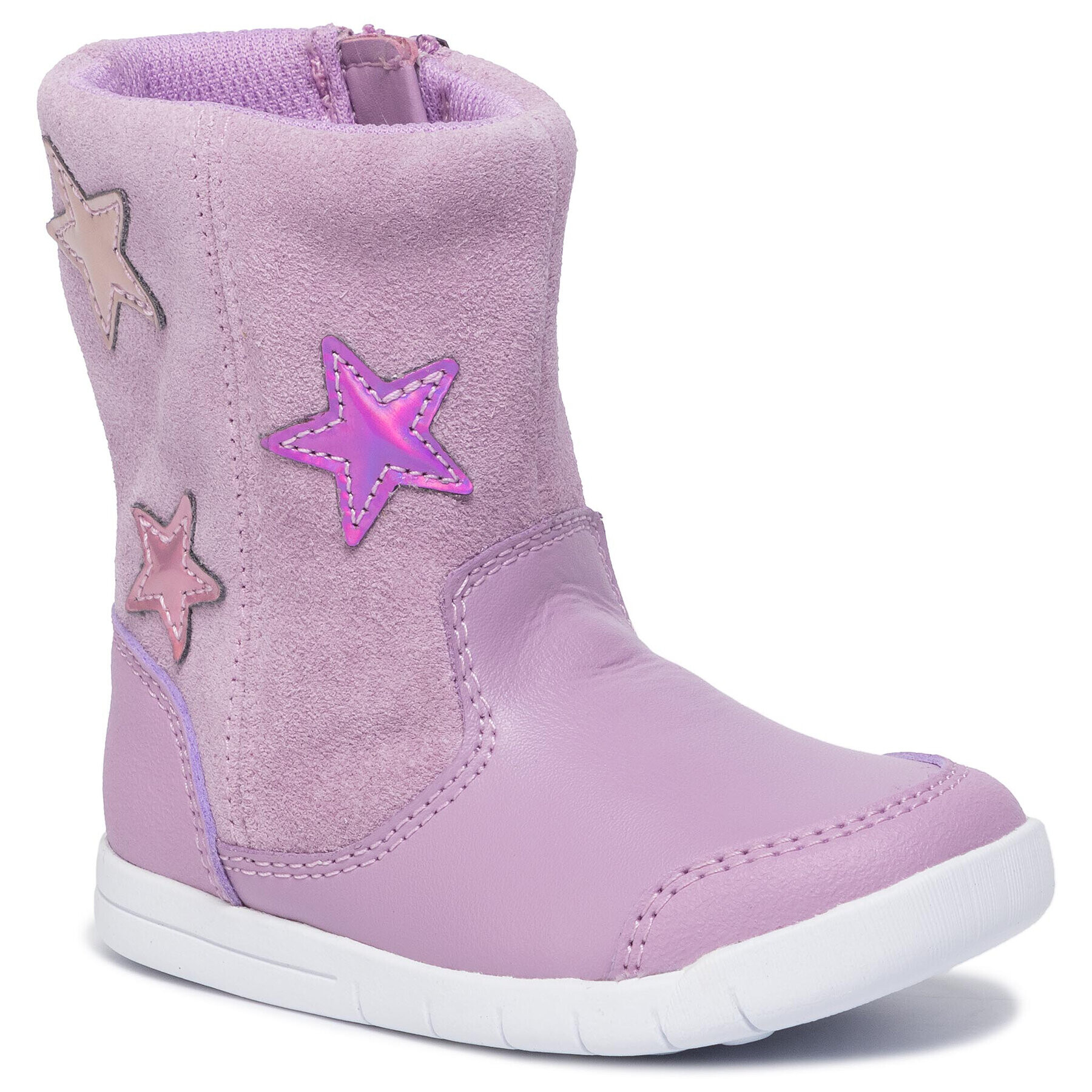 Clarks Ботуши Emery Rise T 261440136 Виолетов - Pepit.bg
