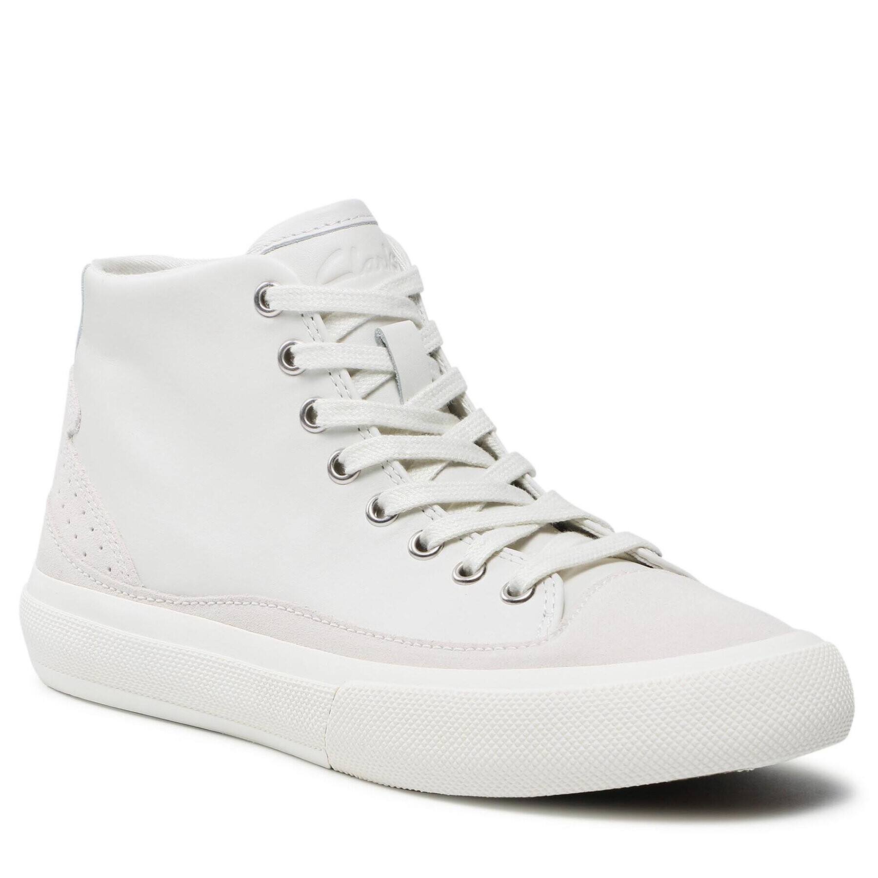 Clarks Гуменки Aceley Zip Hi 261612844 Бял - Pepit.bg