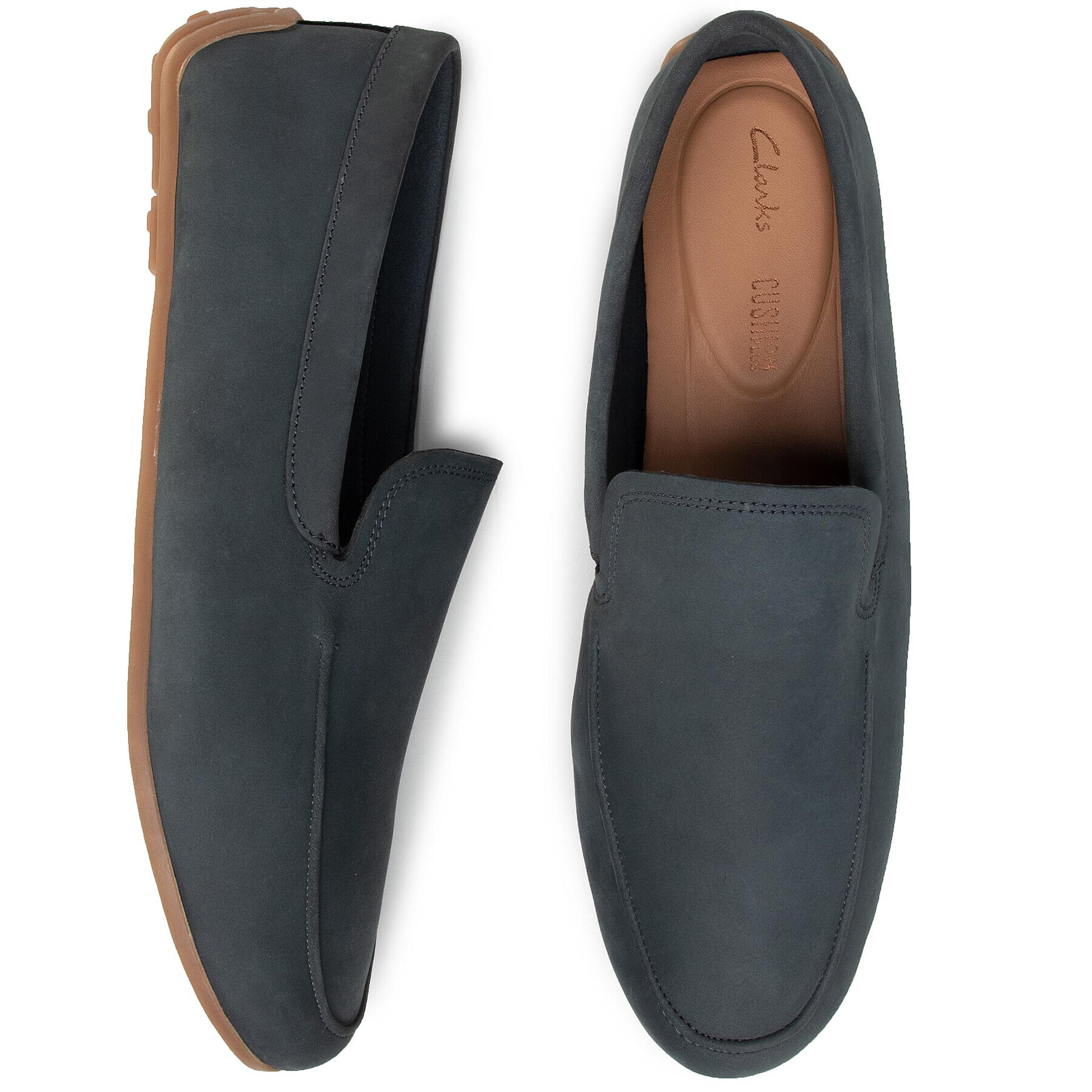 Clarks Мокасини Reazor Plain 261480307 Тъмносин - Pepit.bg