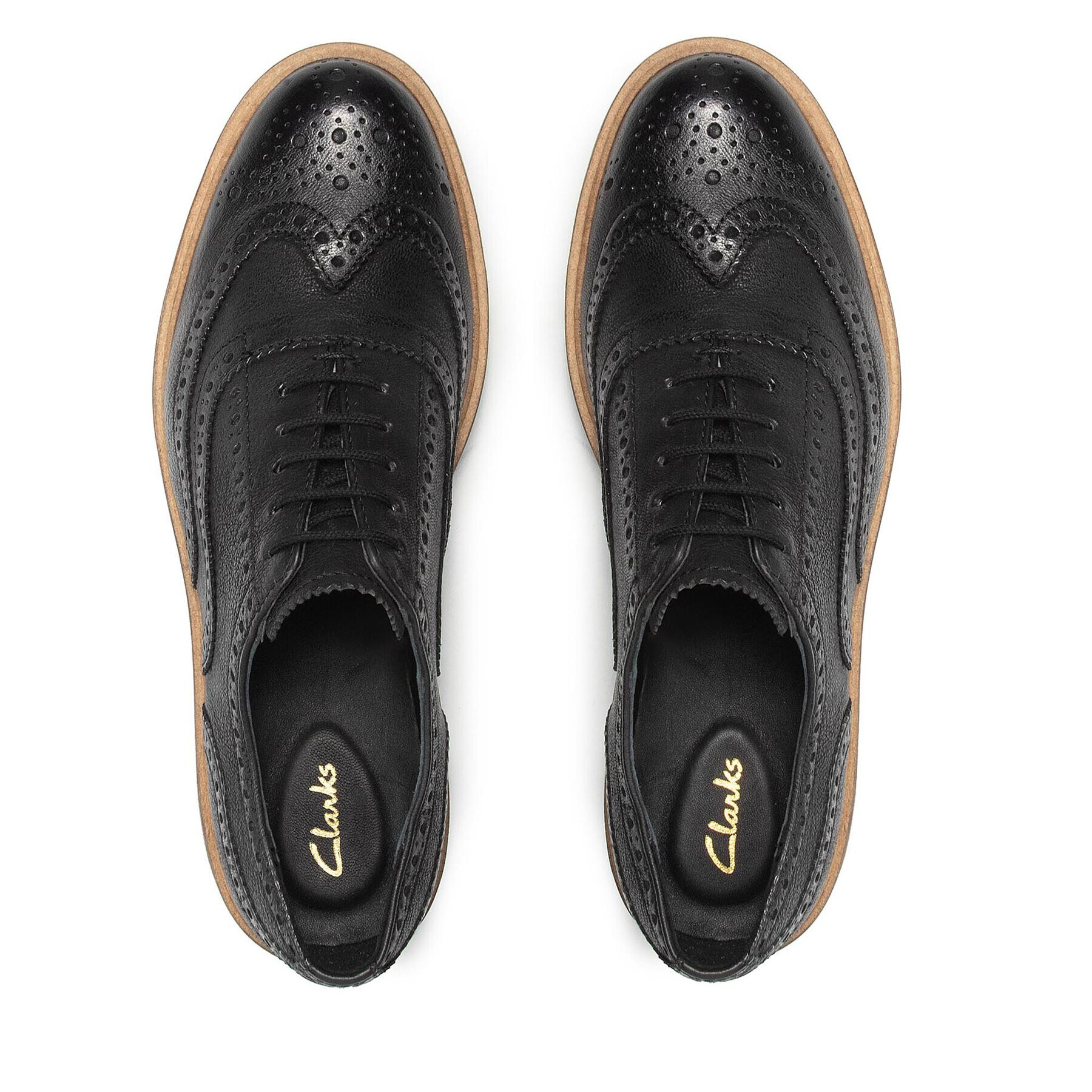 Clarks Обувки Baille Brogue 261574144 Черен - Pepit.bg