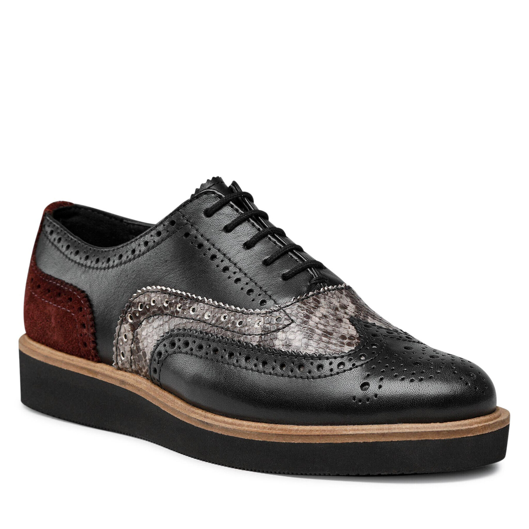 Clarks Обувки Baille Brogue 261614704 Черен - Pepit.bg
