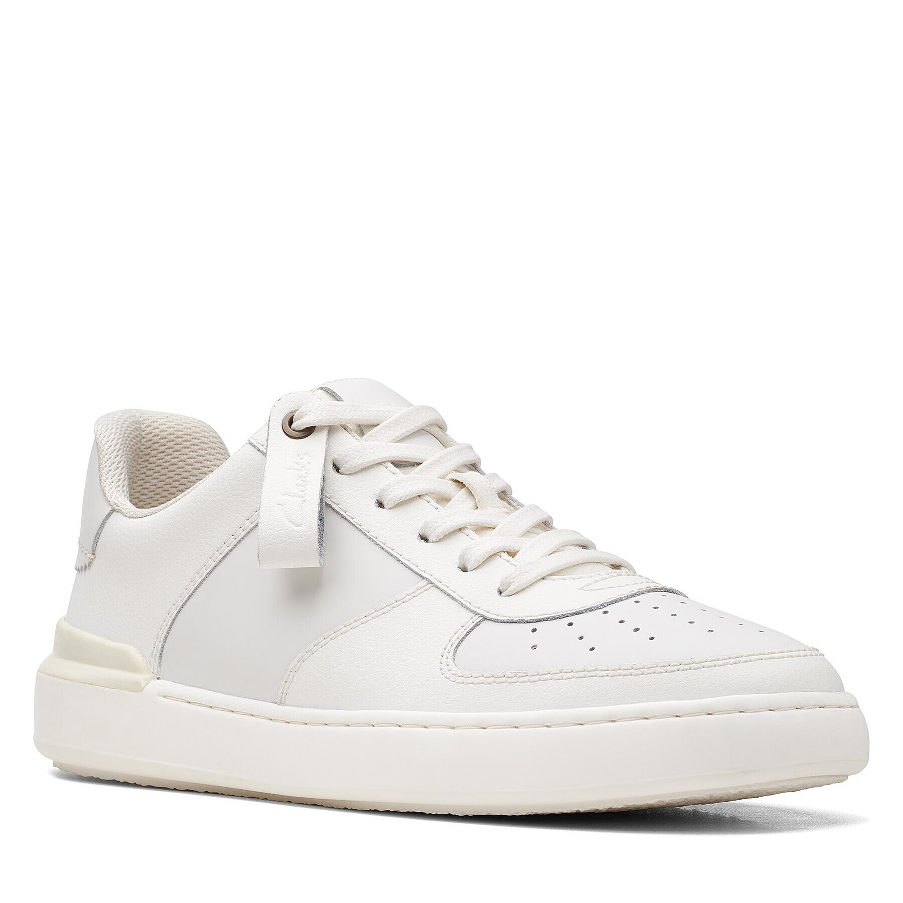Clarks Обувки CourtLite Tie 26167365 Бял - Pepit.bg