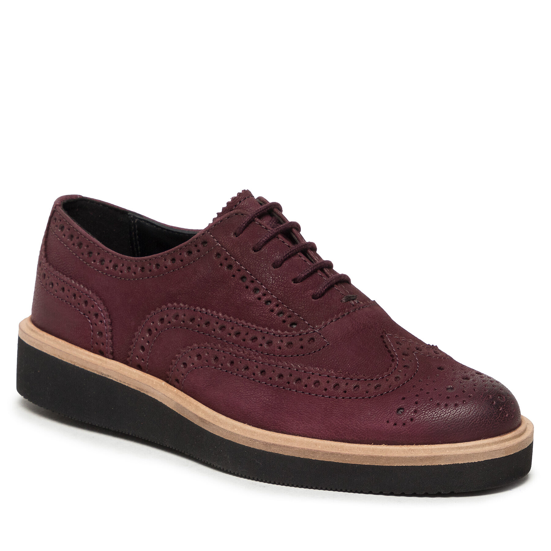 Clarks Оксфордки Baille Brogue 261613244 Бордо - Pepit.bg