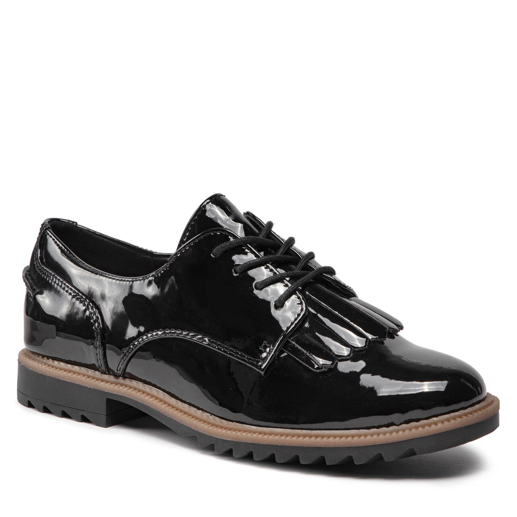 Clarks Оксфордки Griffin Mabel 261555484 Черен - Pepit.bg