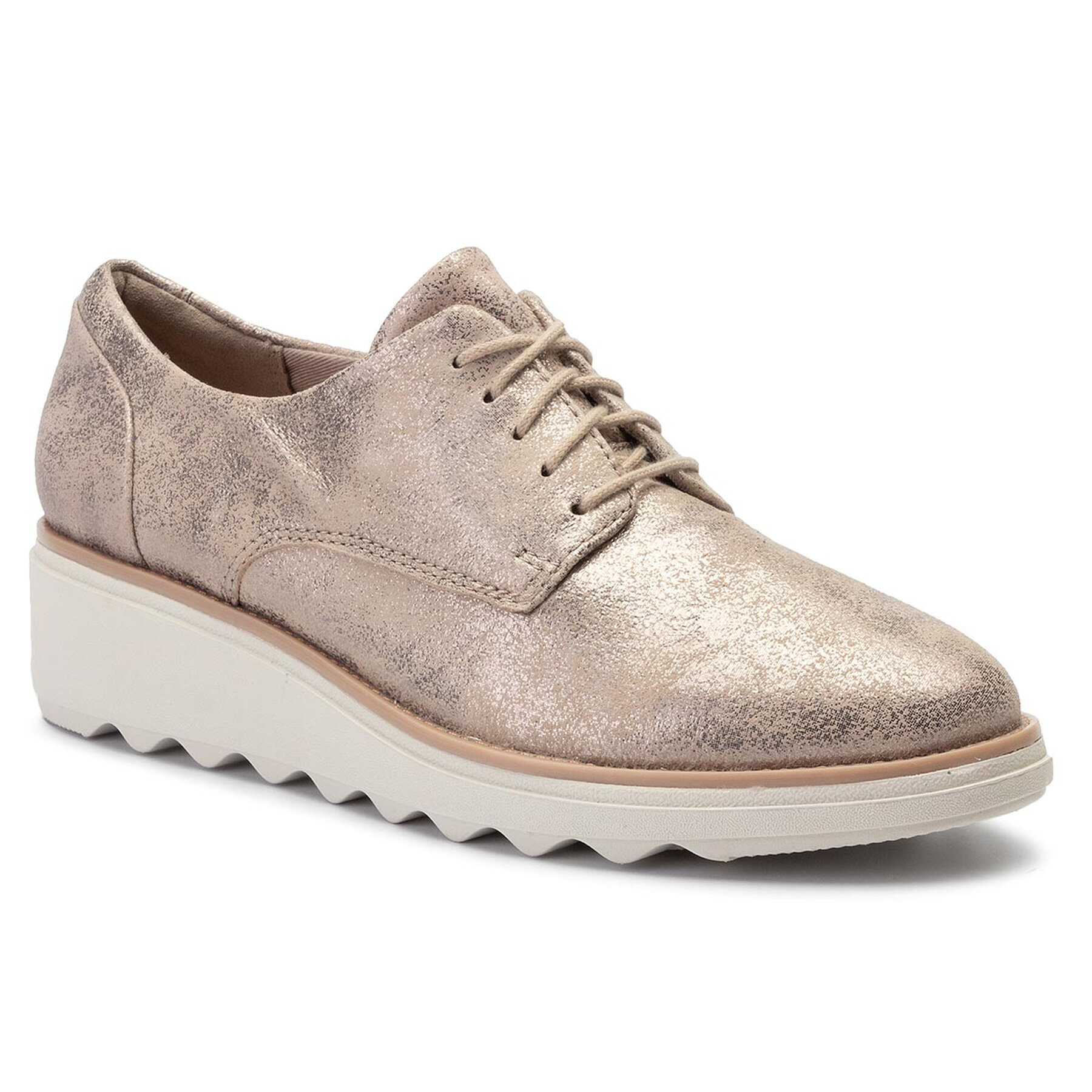 Clarks Оксфордки Sharon Crystal 261400714 Сребрист - Pepit.bg