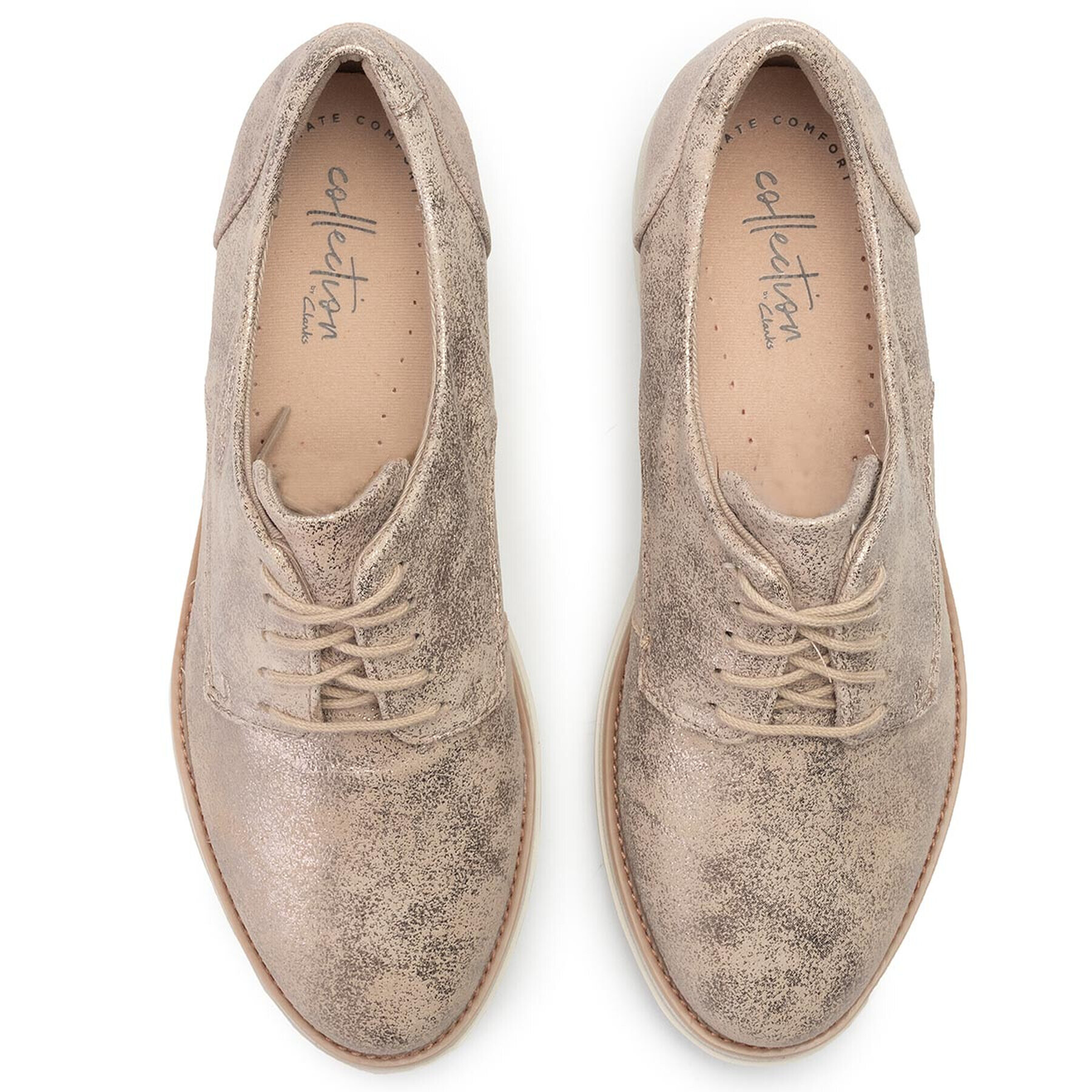 Clarks Оксфордки Sharon Crystal 261400714 Сребрист - Pepit.bg