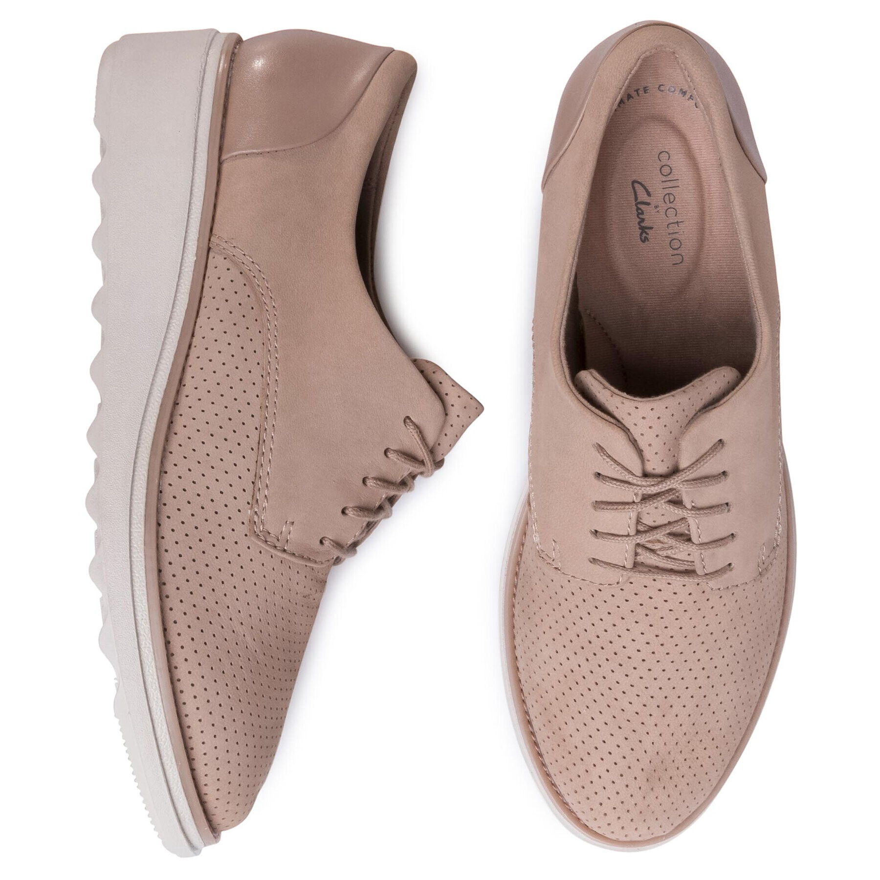 Clarks Оксфордки Sharon Crystal 261476314 Бежов - Pepit.bg