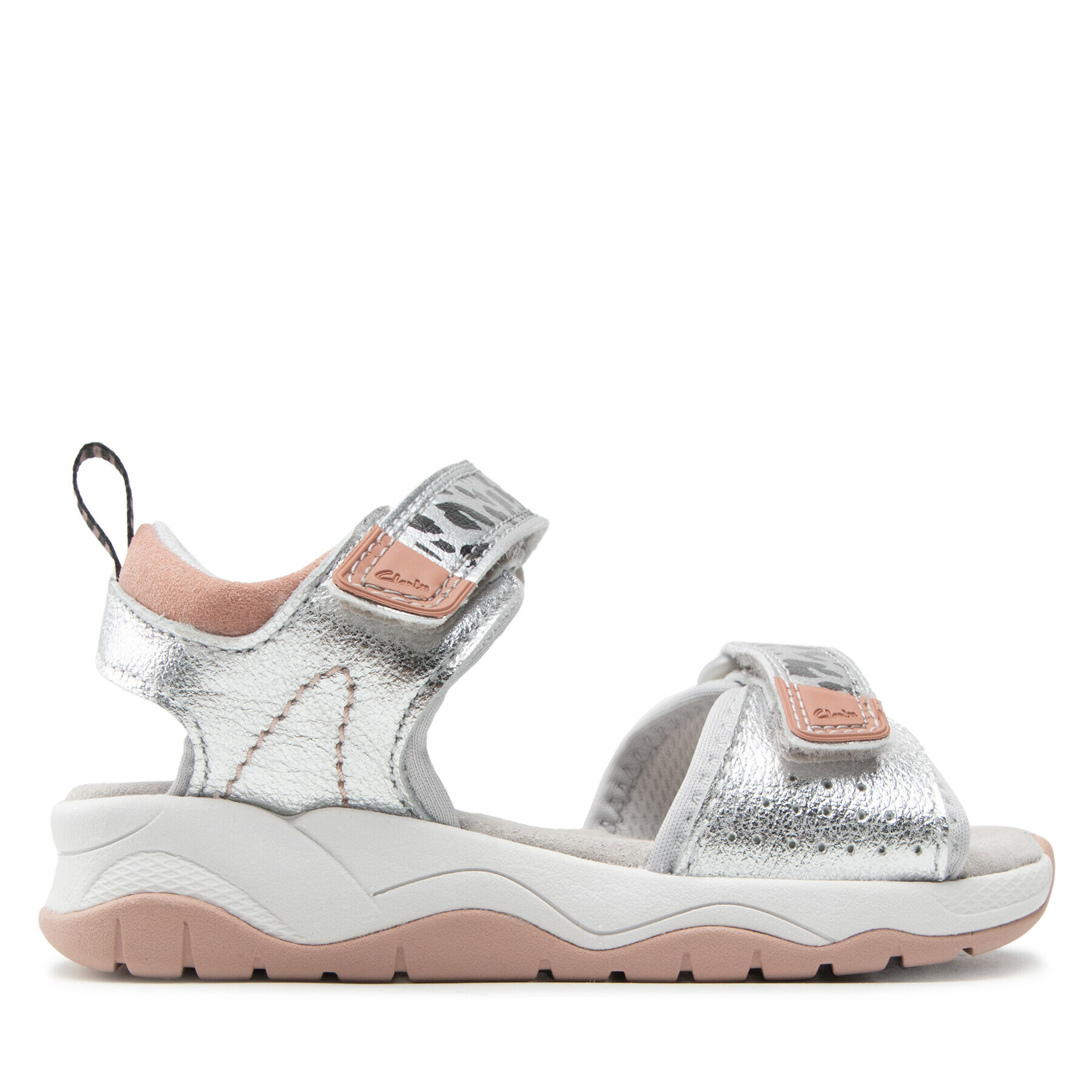 Clarks Сандали Clowder Print K. 261661276 Сребрист - Pepit.bg