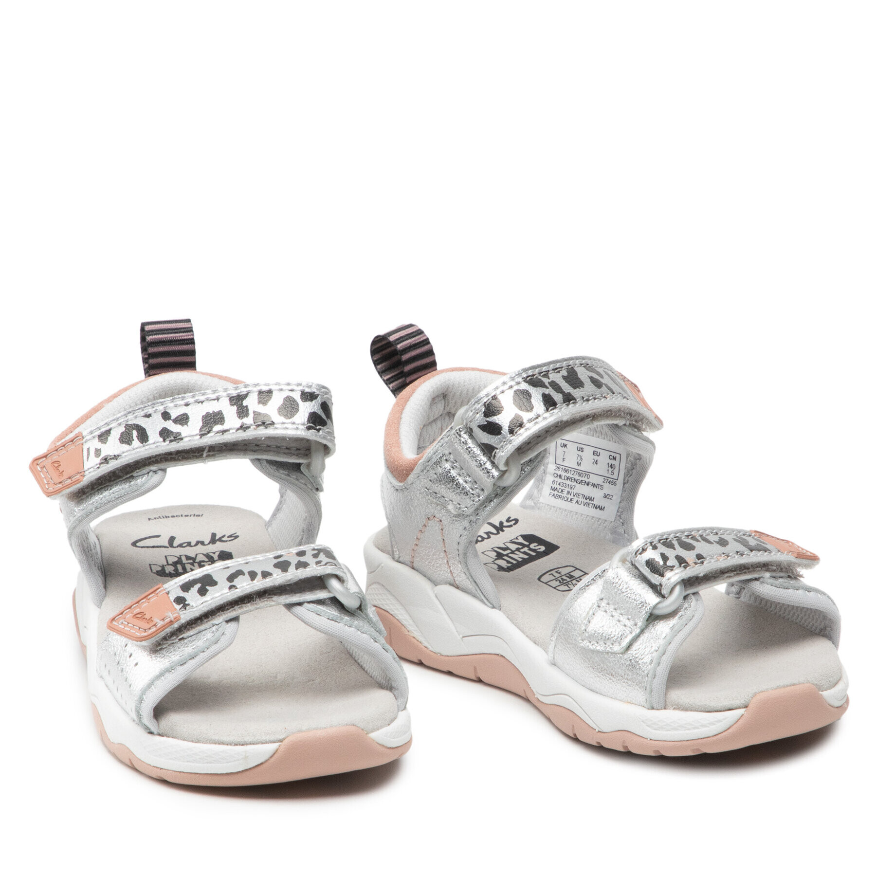 Clarks Сандали Clowder Print K. 261661276 Сребрист - Pepit.bg