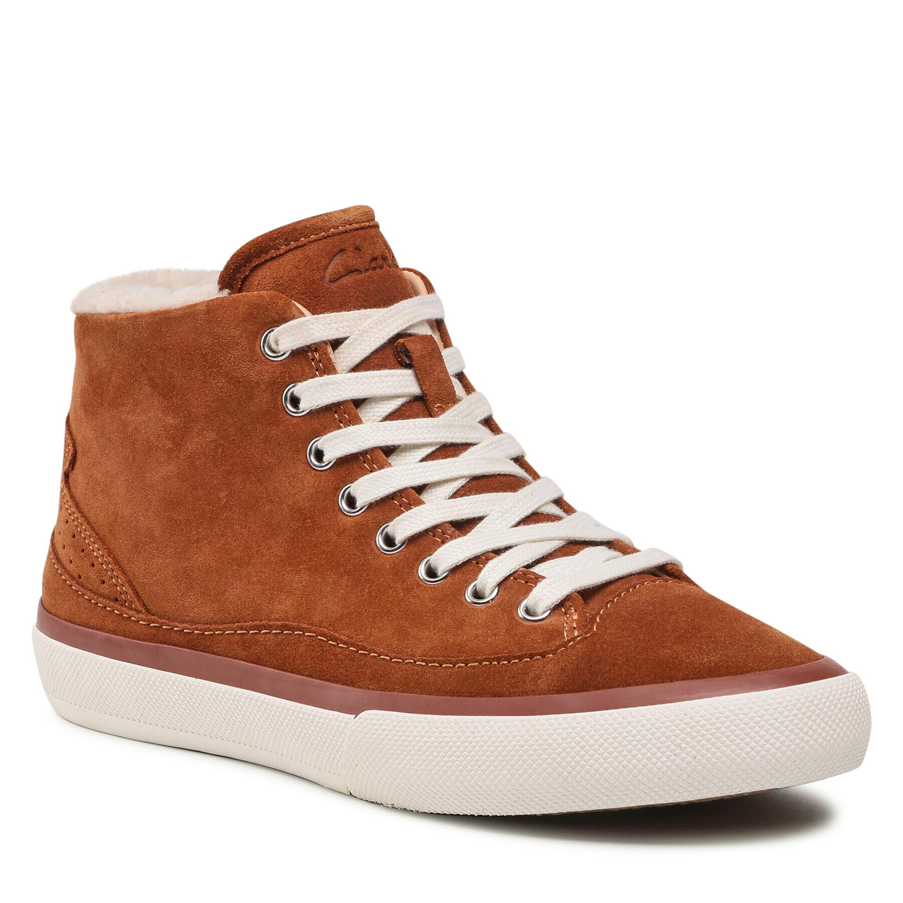 Clarks Сникърси Aceley Zip Hi 261614894 Кафяв - Pepit.bg