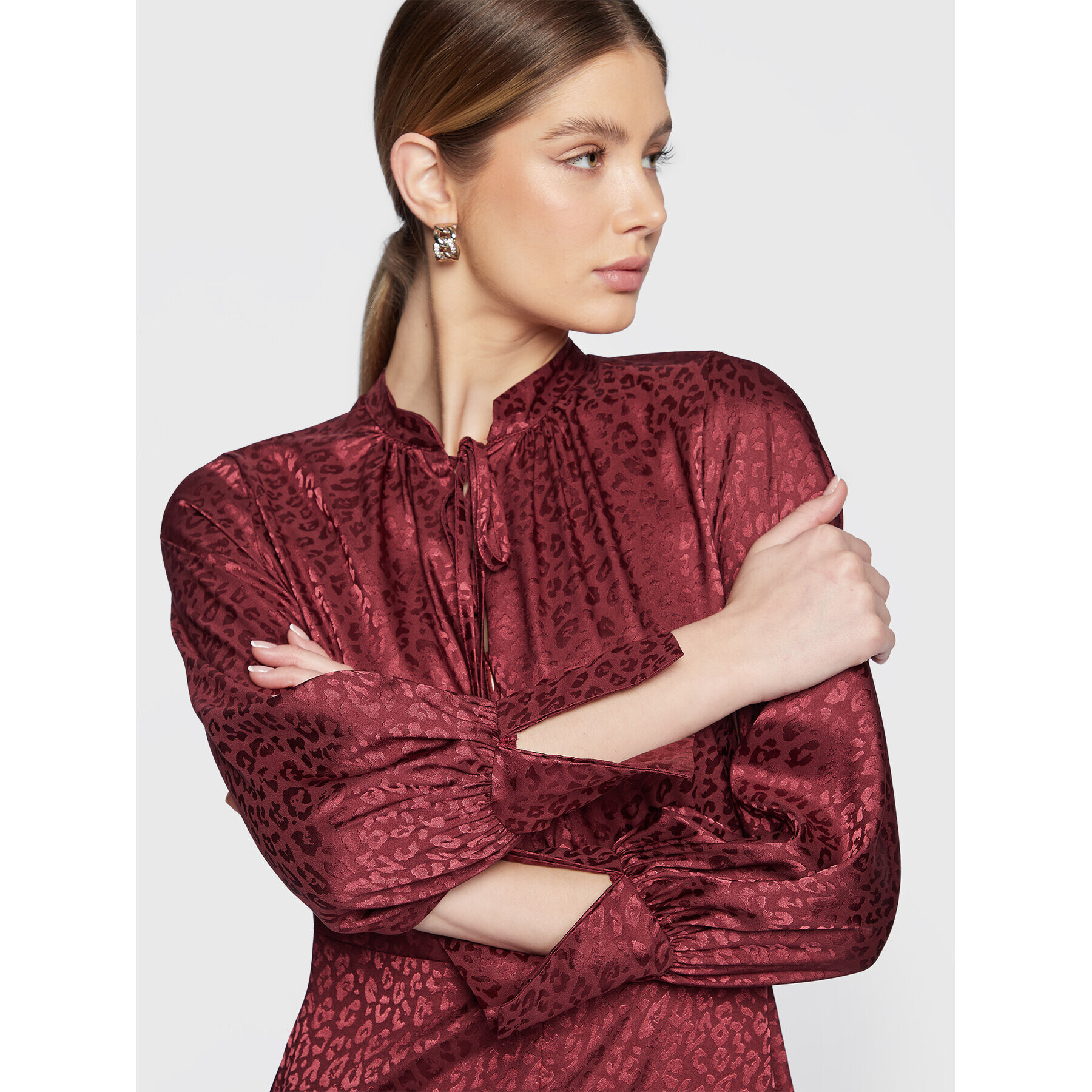 Closet London Ежедневна рокля D8522 Бордо Regular Fit - Pepit.bg