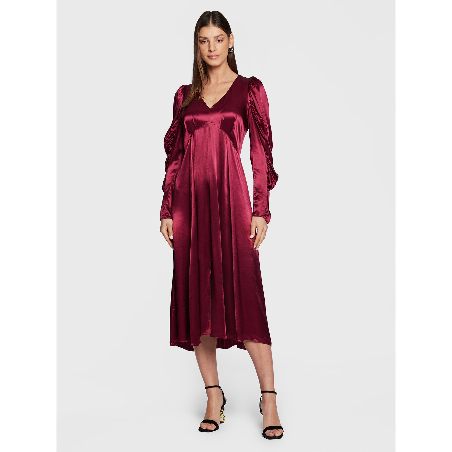 Closet London Коктейлна рокля D8264 Бордо Regular Fit - Pepit.bg
