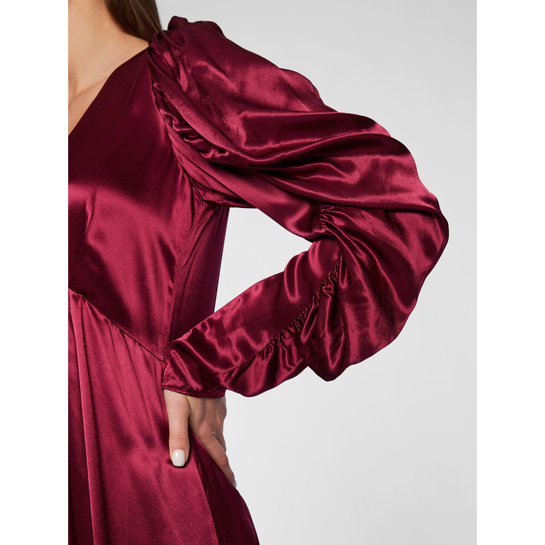 Closet London Коктейлна рокля D8264 Бордо Regular Fit - Pepit.bg