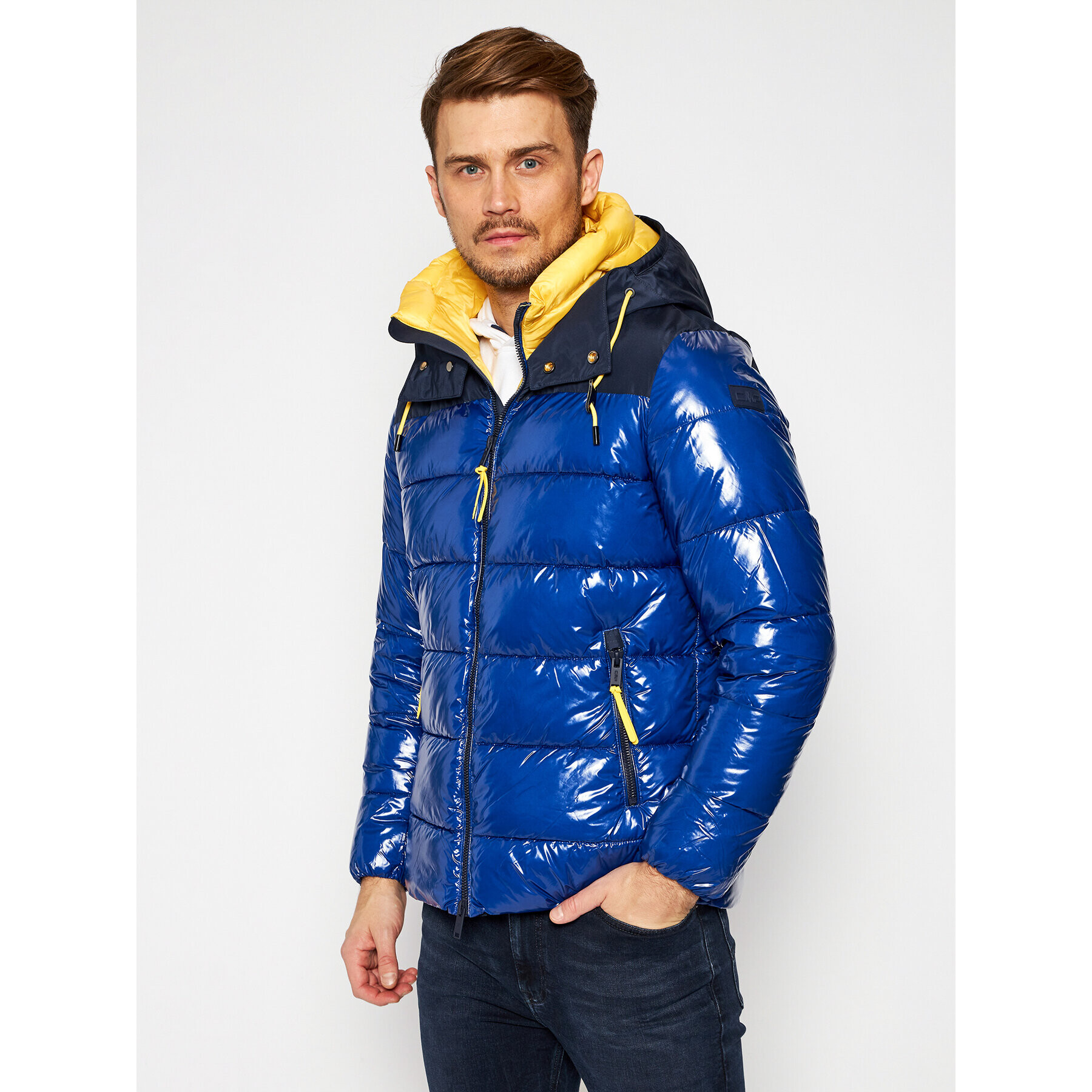 CMP Пухено яке 30K2817 Тъмносин Regular Fit - Pepit.bg