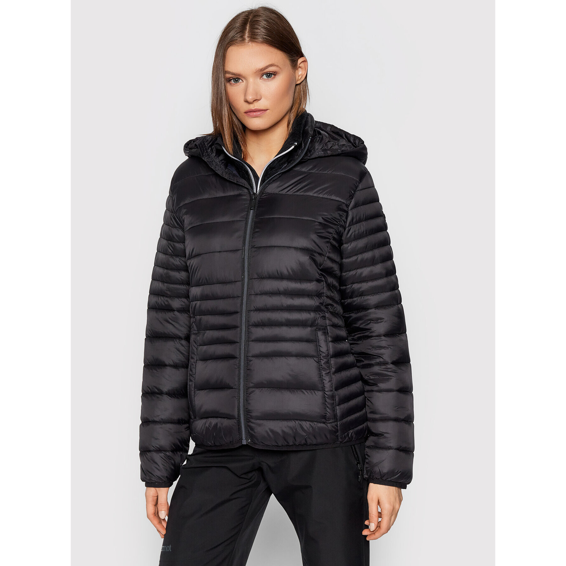 CMP Пухено яке 30K3666A Черен Regular Fit - Pepit.bg