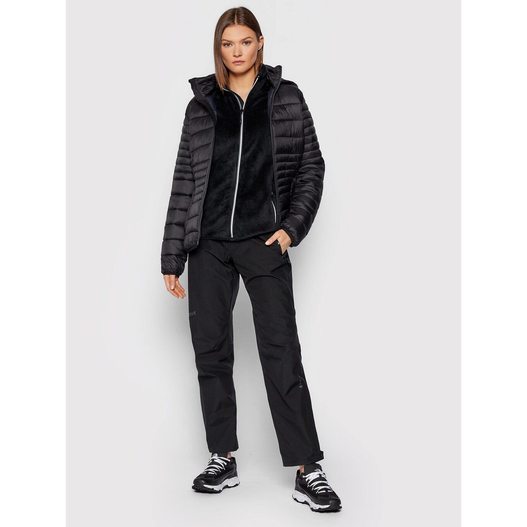 CMP Пухено яке 30K3666A Черен Regular Fit - Pepit.bg