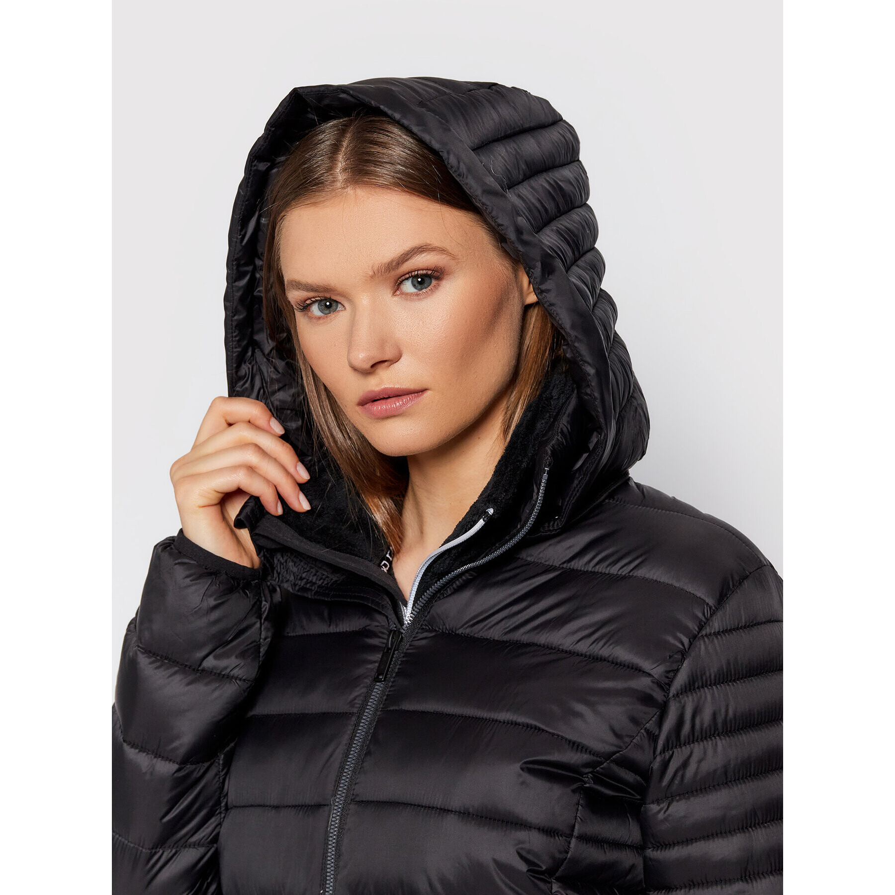 CMP Пухено яке 30K3666A Черен Regular Fit - Pepit.bg