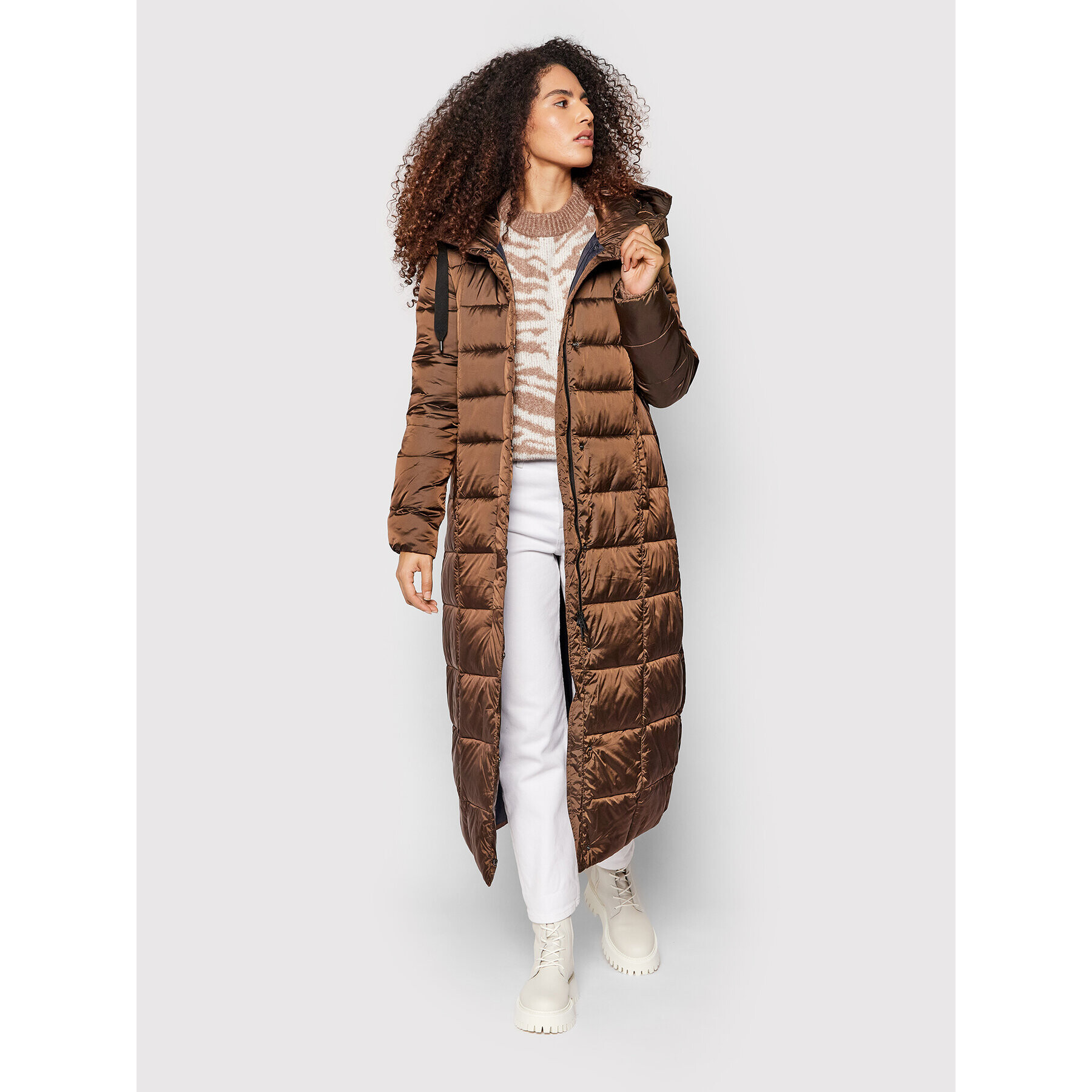 CMP Пухено яке 31K2626 Кафяв Regular Fit - Pepit.bg