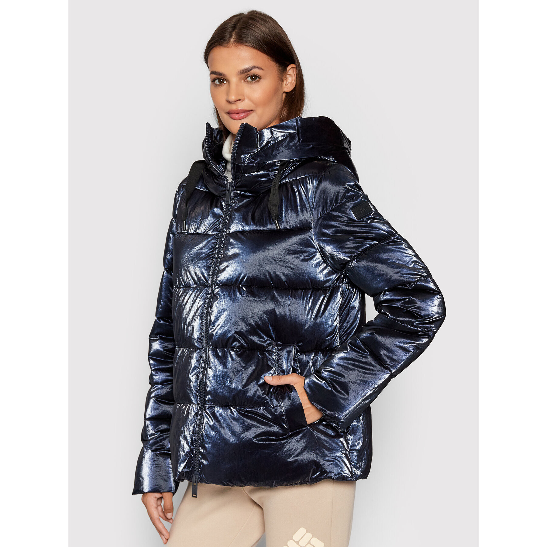 CMP Пухено яке 31K2856 Тъмносин Regular Fit - Pepit.bg