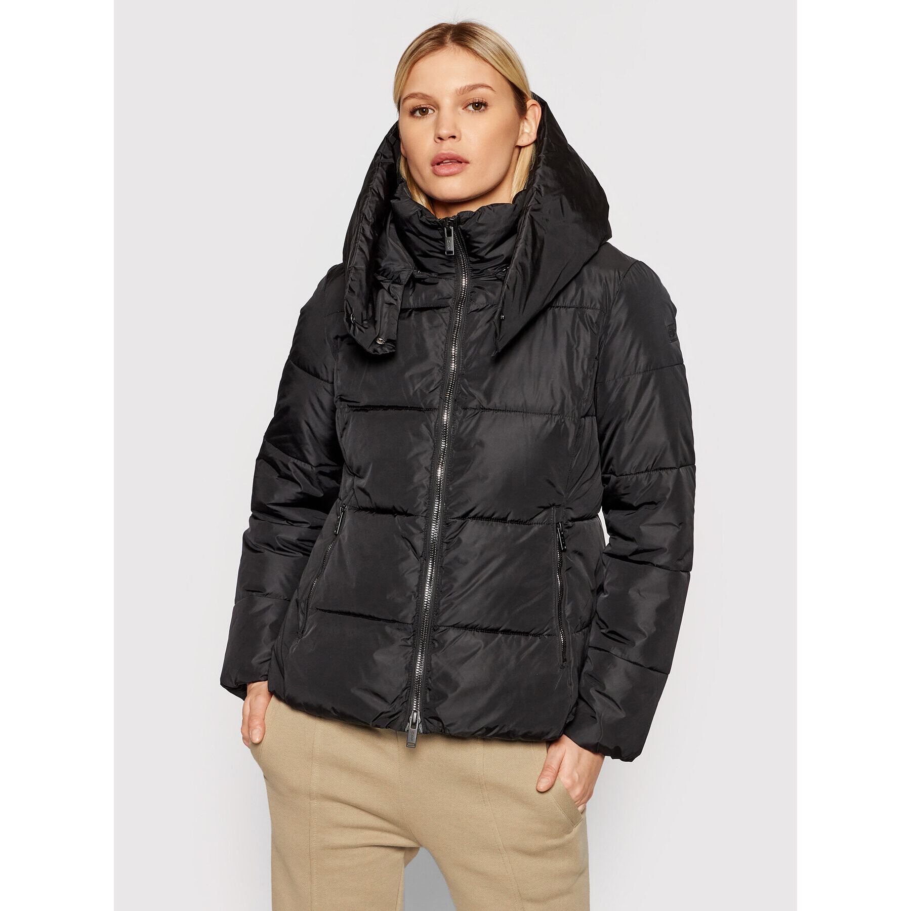 CMP Пухено яке 31K2836 Черен Regular Fit - Pepit.bg